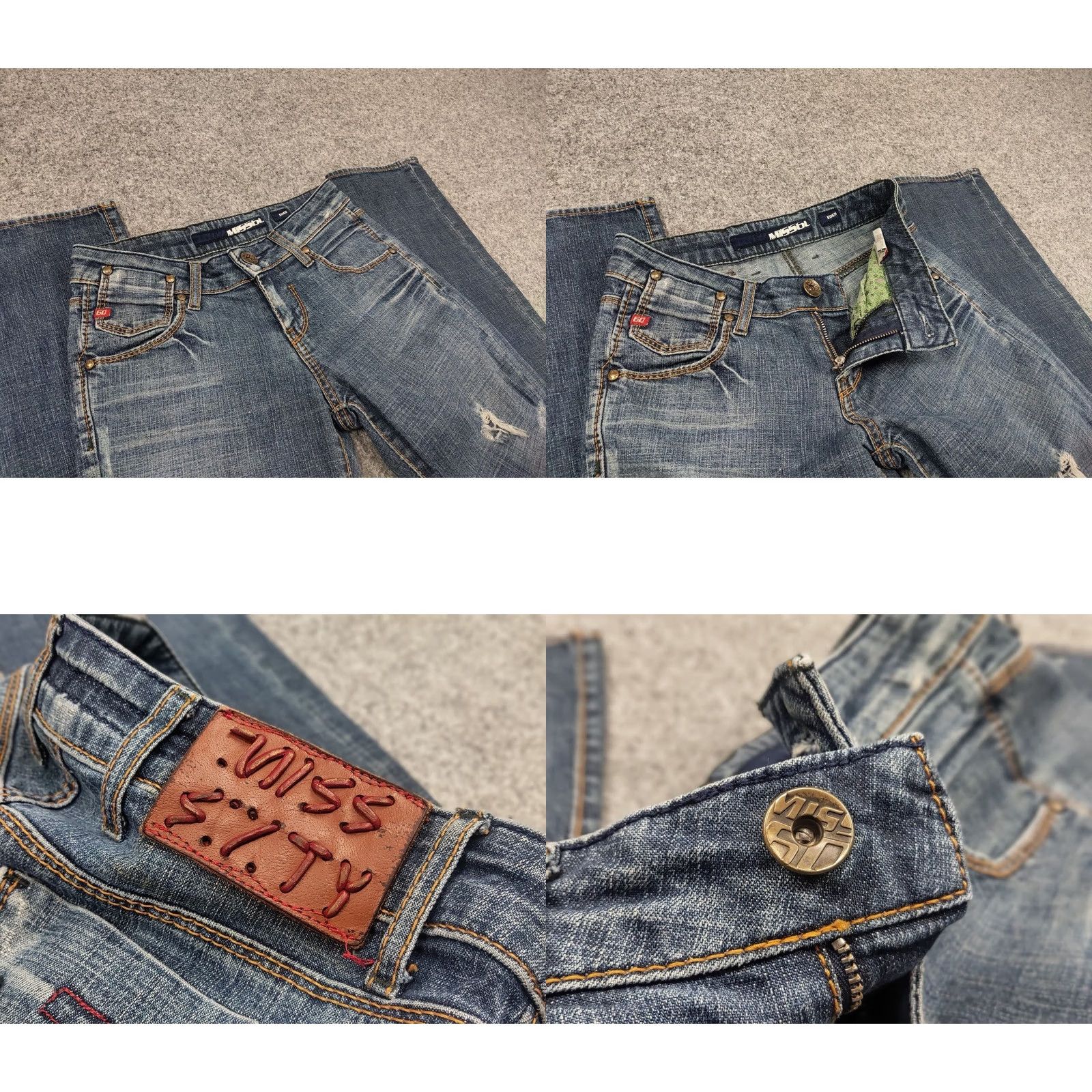 Miss Sixty VINTAGE Miss Sixty Eden Denim Jeans Logo 90s Blue Straight Womens XS? Size 42" / US 20 - 9 Thumbnail