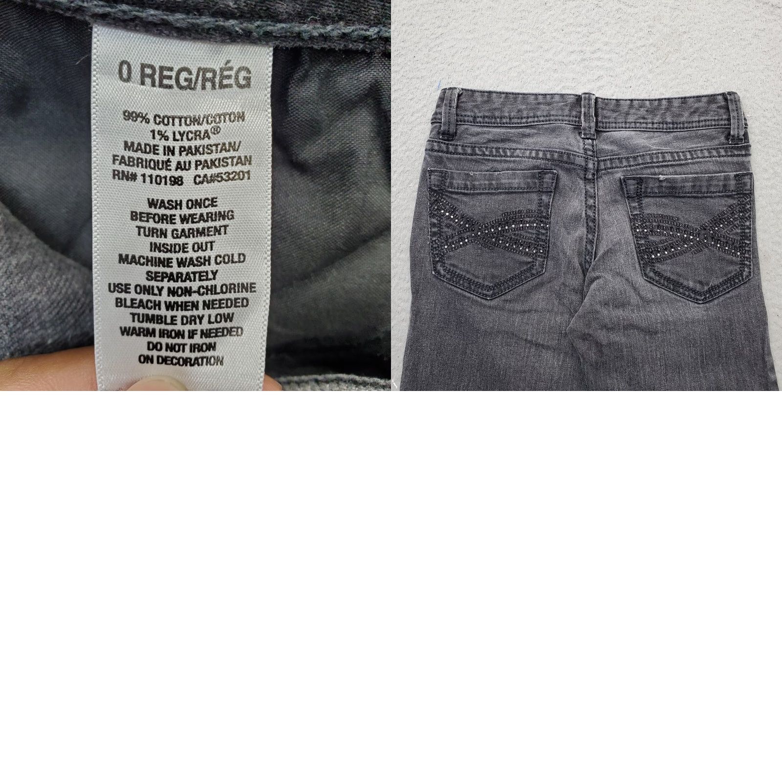 Vintage Aéropostale Skinny Jeans Womens 0R Black Cotton Regular Beaded Pocket Denim Jeans Clothing Women Regular Fit 0R Black Jeans Size 25" / US 0 / IT 36 - 8 Thumbnail