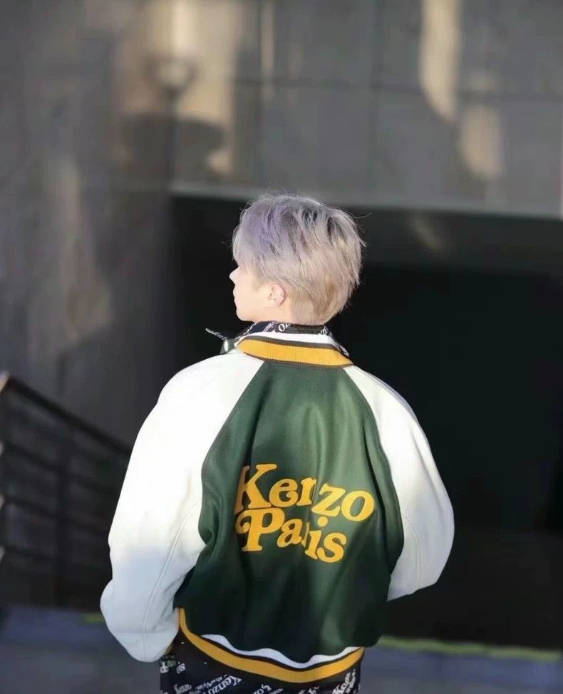 Kenzo KENZO Jointed leather sleeve baseball jacket Size US M / EU 48-50 / 2 - 2 Thumbnail