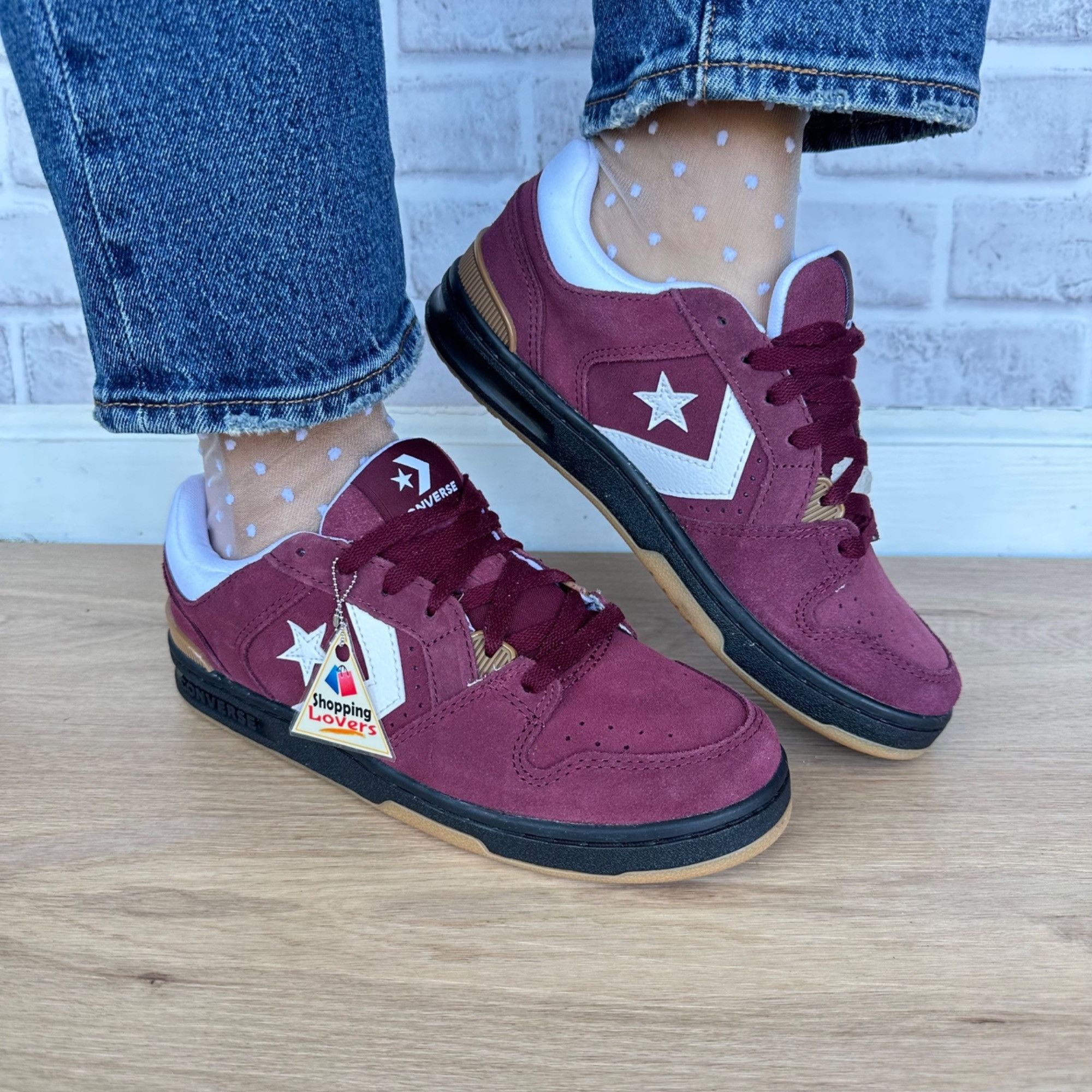 Converse ⭐Converse CL98 Suede Black Deep Bordeaux Gum Sz 10 Womens Sh Size US 10 / IT 40 - 1 Thumbnail