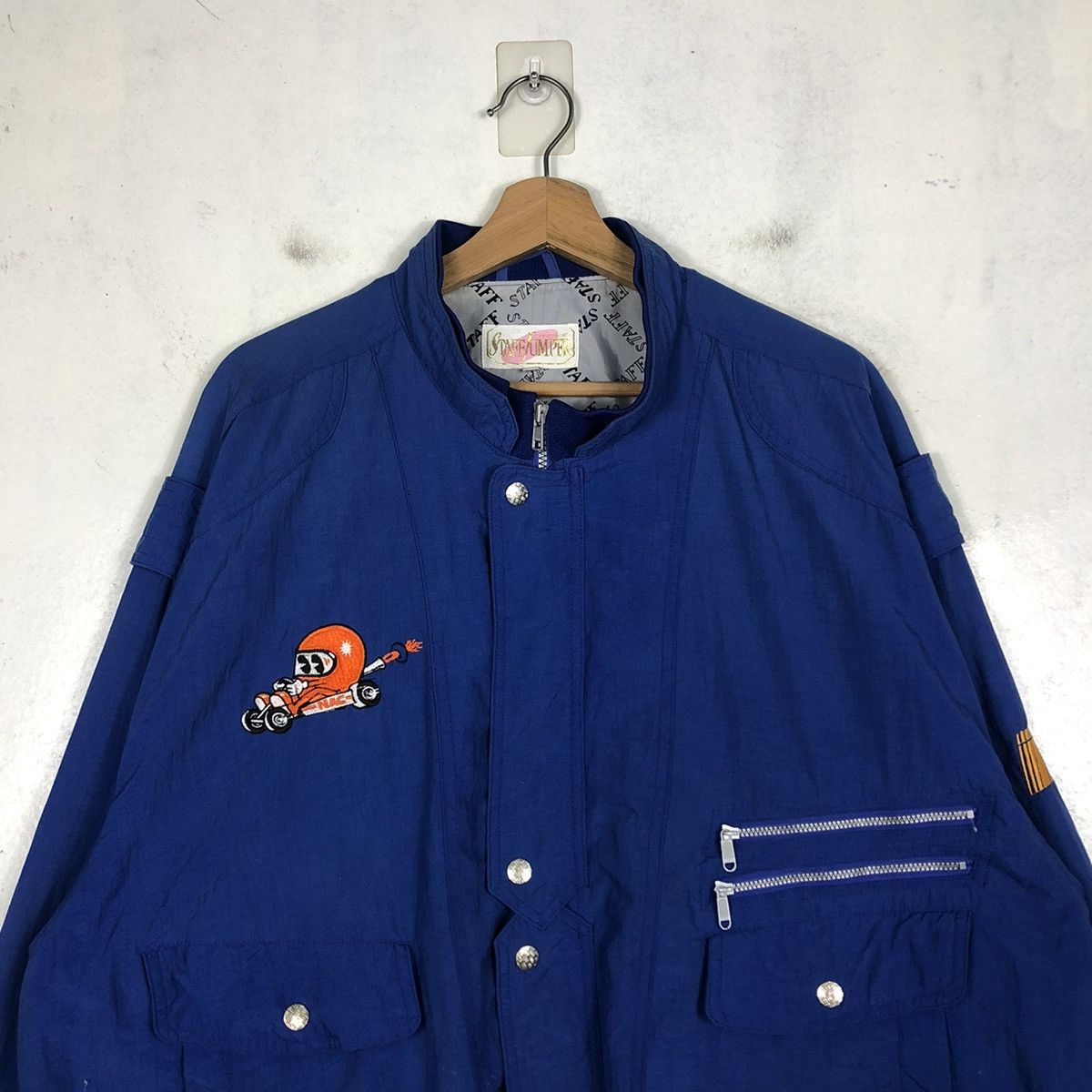 Vintage 📌VINTAGE BOMBER JACKET ITALIANA PETROLI RACING BIG LOGO Size US L / EU 52-54 / 3 - 5 Thumbnail