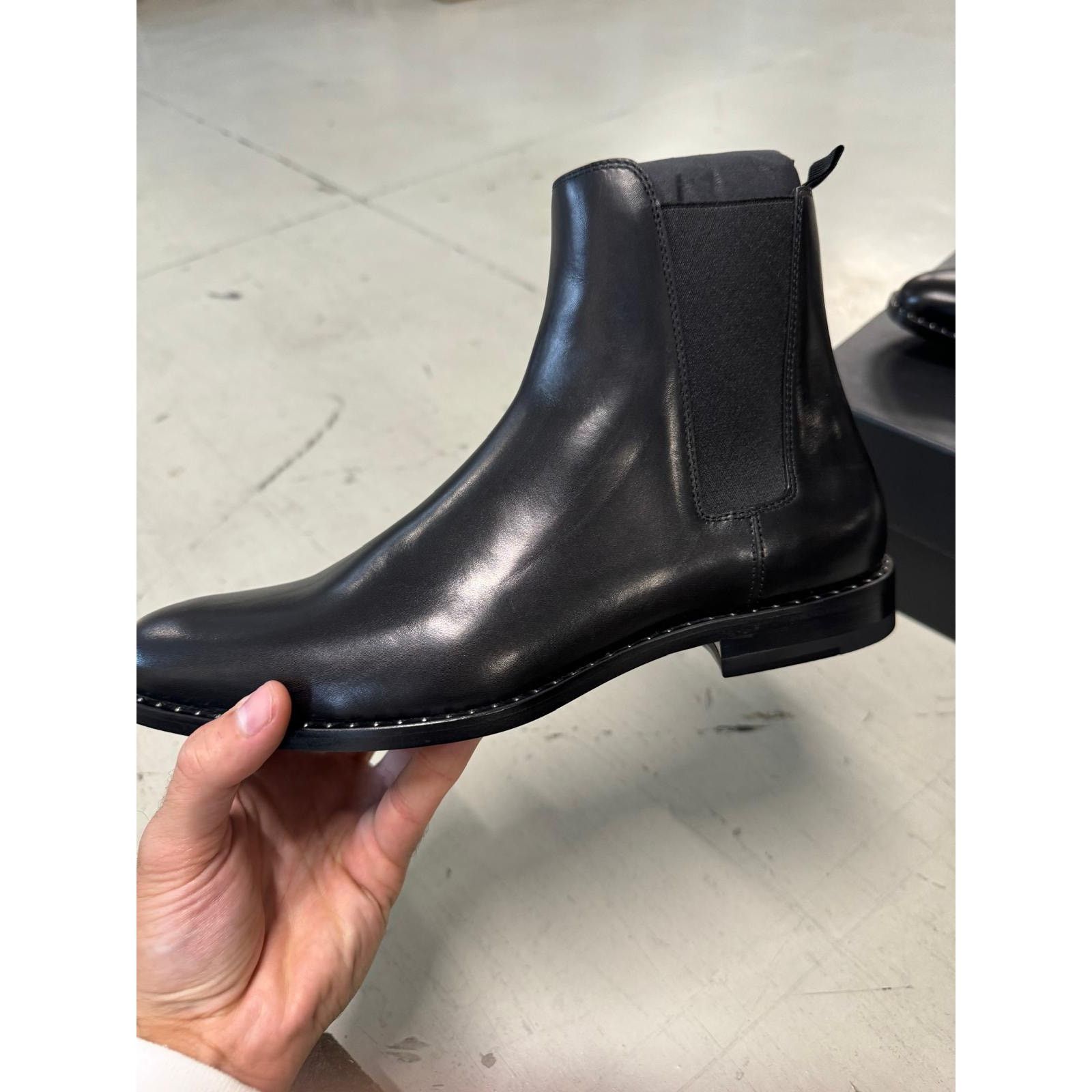 Saint Laurent Paris o1alsimx924 458810 Leather Chelsea Boots in Black Size US 7.5 / EU 40-41 - 4 Thumbnail