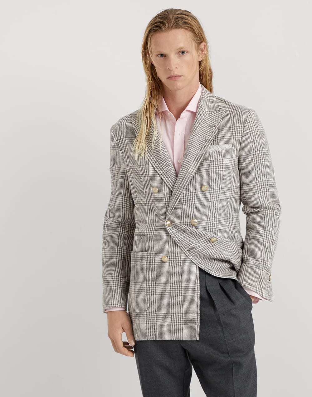 Brunello Cucinelli o1la1rc1a0425 Woven Jacket Silk in Brown Size US L / EU 52-54 / 3 - 1 Thumbnail