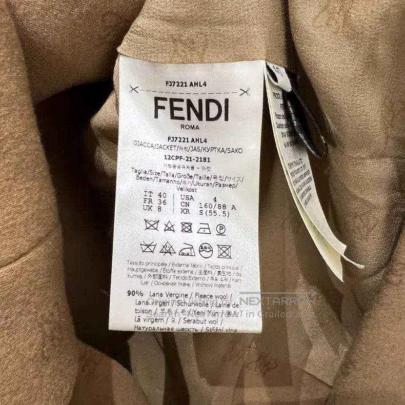 Fendi Fendi Fully printed logo wool blazer Size XS / US 0-2 / IT 36-38 - 4 Thumbnail