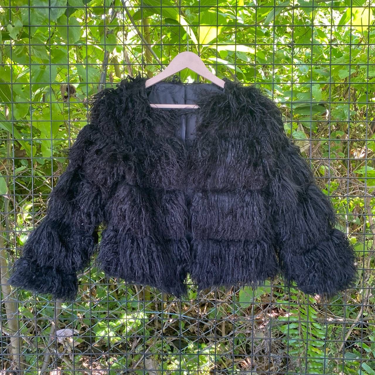 Vintage Flufy Fur Crop Top Cardigan