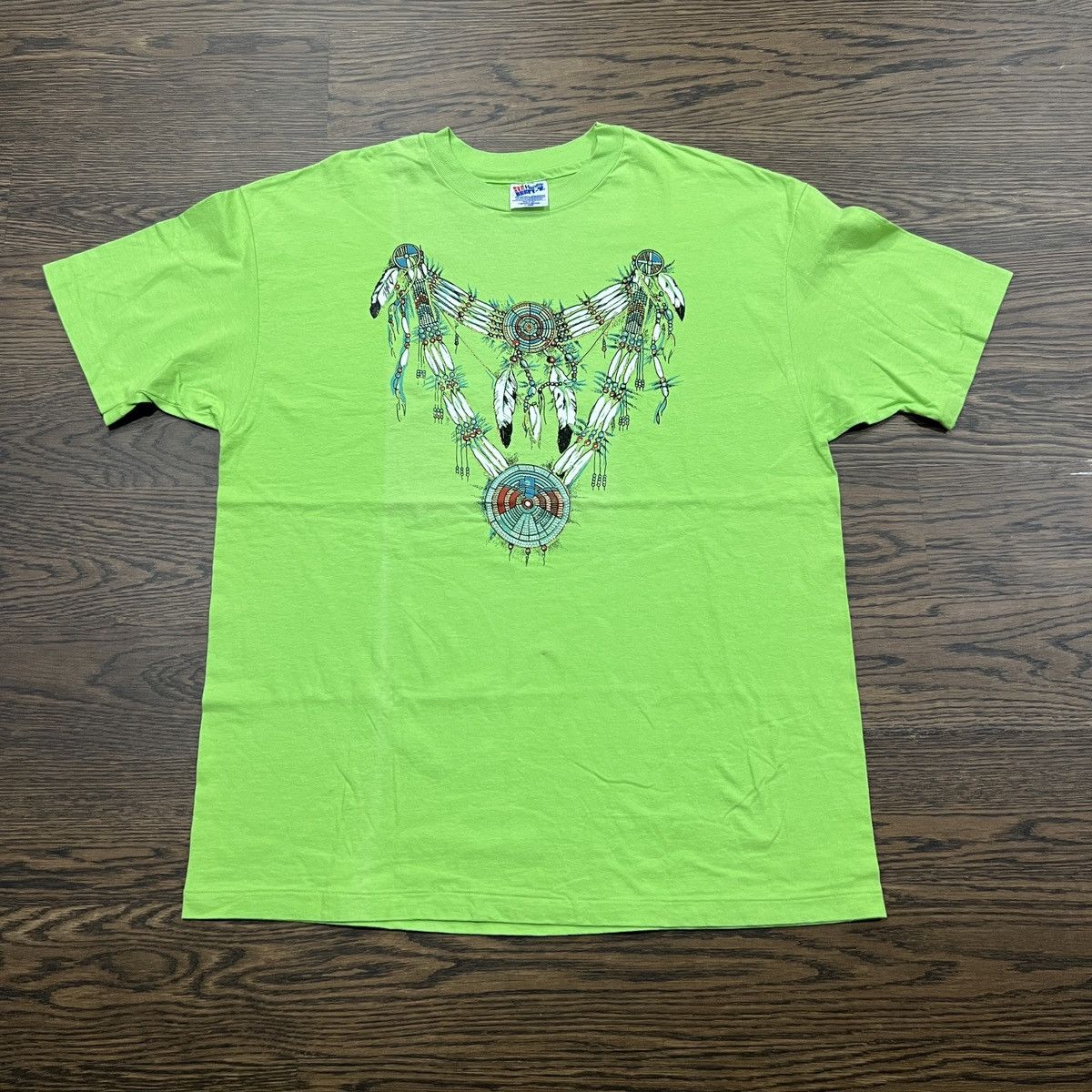 Vintage Vintage 90s Indian Native American tribal necklace shirt Size US XL / EU 56 / 4 - 1 Thumbnail