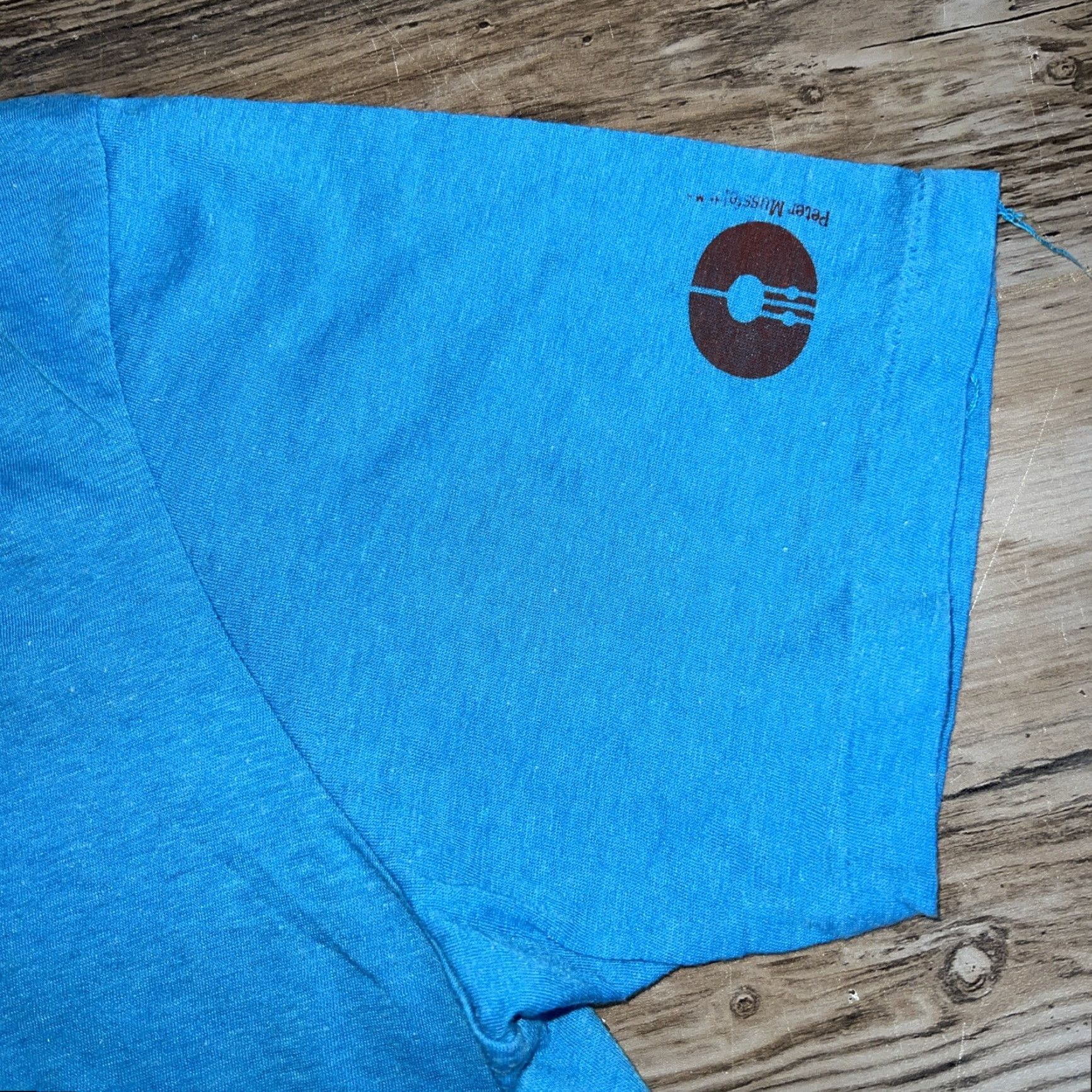 Vintage VINTAGE Peter Mussfeldt T-Shirt Blue XL Mens SINGLE STITCH Mexico Stitch Size US XL / EU 56 / 4 - 4 Thumbnail