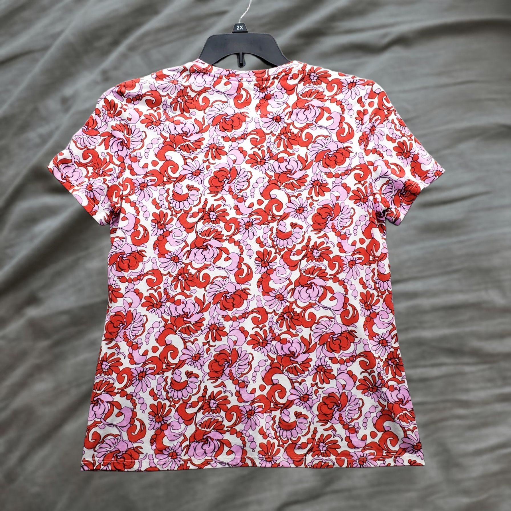 Trina Turk Trina Turk Blouse Shirt Womens Size M Floral Multicolor Short Sleeve Crew Neck Tunic Top Size M / US 6-8 / IT 42-44 - 1 Thumbnail