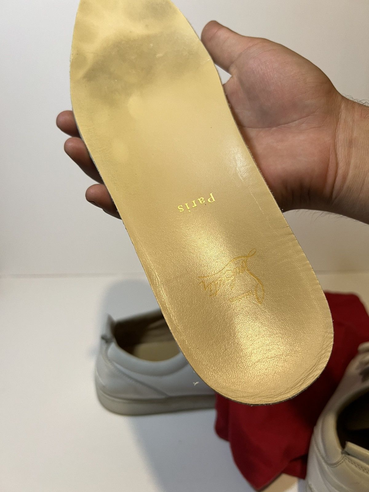 Christian Louboutin Kiddo Donna Flat Calf Leather White Strap Trainer Sneaker Size US 13 / EU 46 - 10 Thumbnail