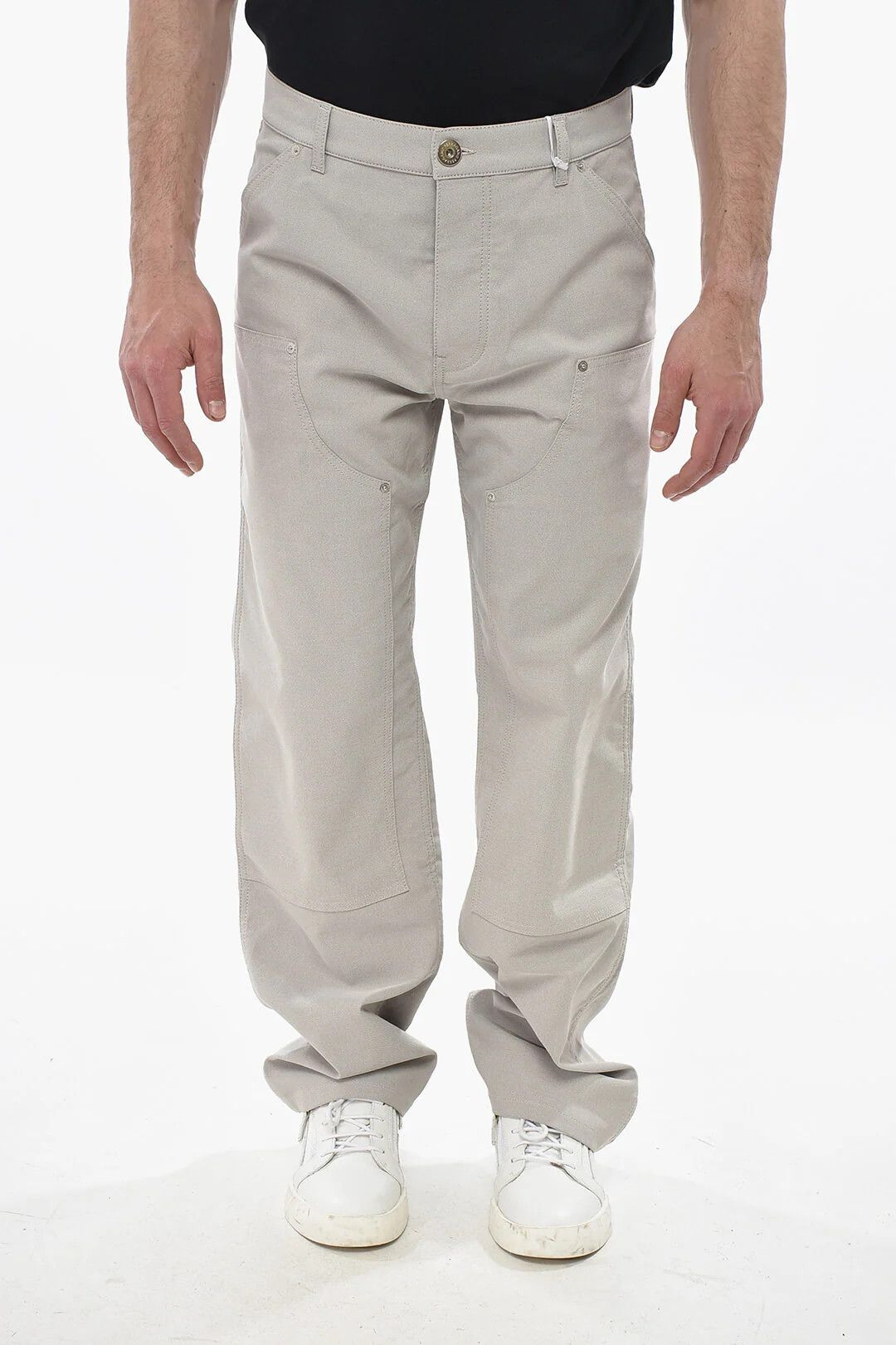 Salvatore Ferragamo og1mm0426 Cotton-Blend Pant in Beige Size US 32 / EU 48 - 5 Thumbnail
