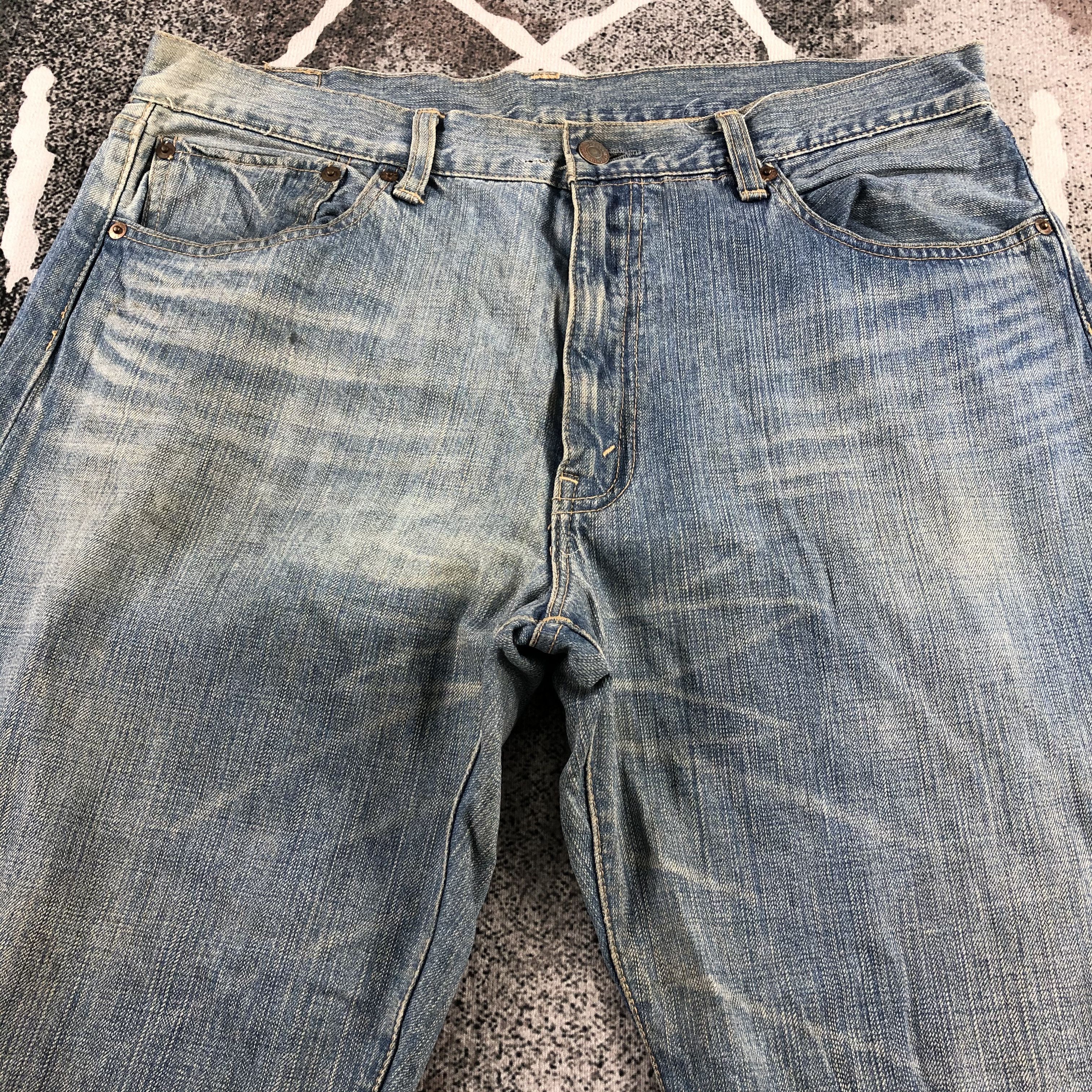 Levi's Vintage Levis 510 Jeans Faded Blue Denim KJ857 Size US 35 - 3 Thumbnail