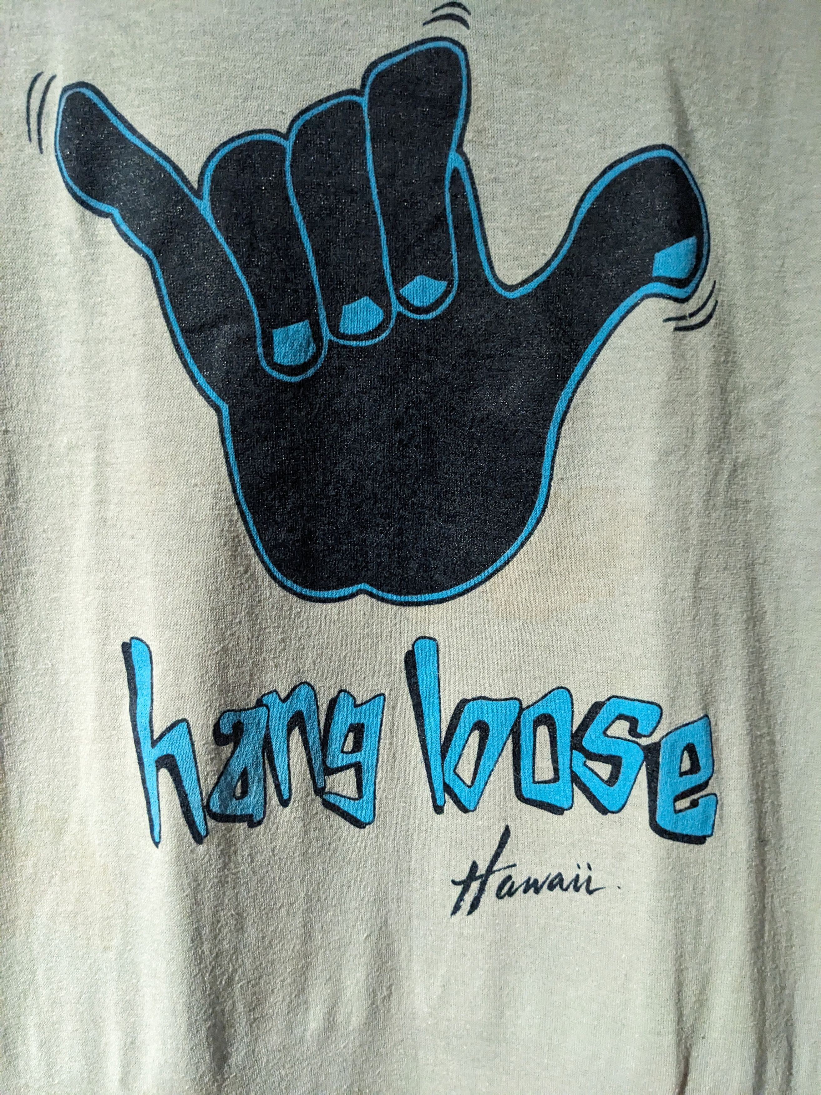 Arts & Science Vintage 80s Hang Loose Hawaii Gray Large T-Shirt Size US L / EU 52-54 / 3 - 2 Thumbnail