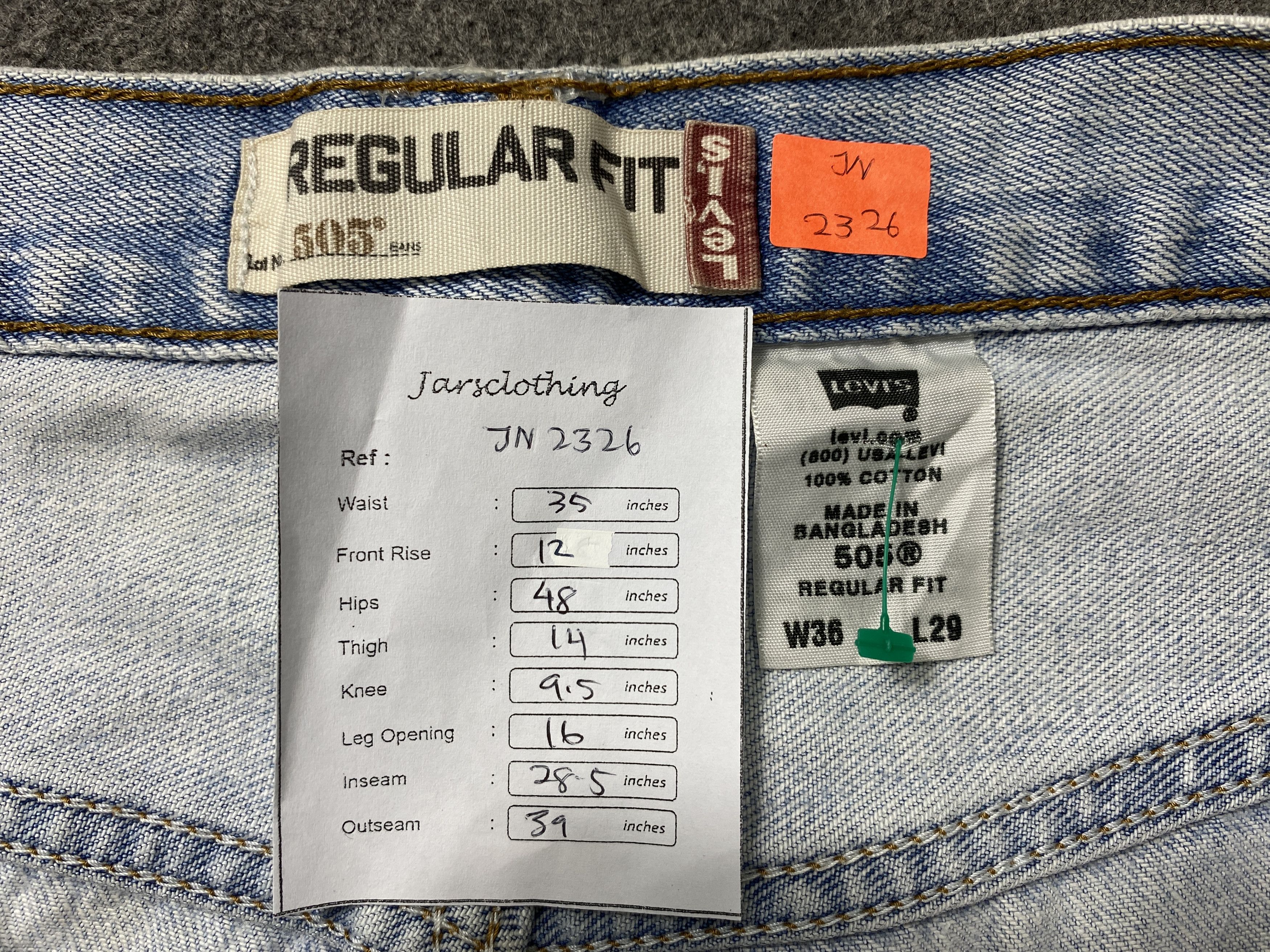 Levi's Light Wash Vintage Levi's 505 Jeans 35x28.5 Denim -JN2326 Size US 35 - 8 Thumbnail