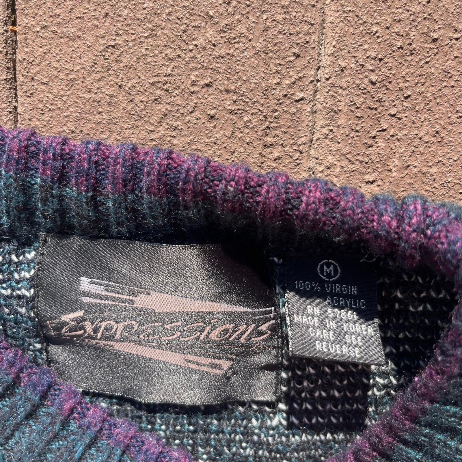 Express 80s vintage abstract patterned sweater Size M / US 6-8 / IT 42-44 - 2 Thumbnail