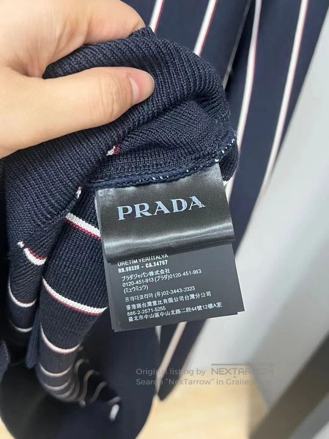 Prada Prada Striped Cardigan in New Condition. Size US L / EU 52-54 / 3 - 4 Thumbnail