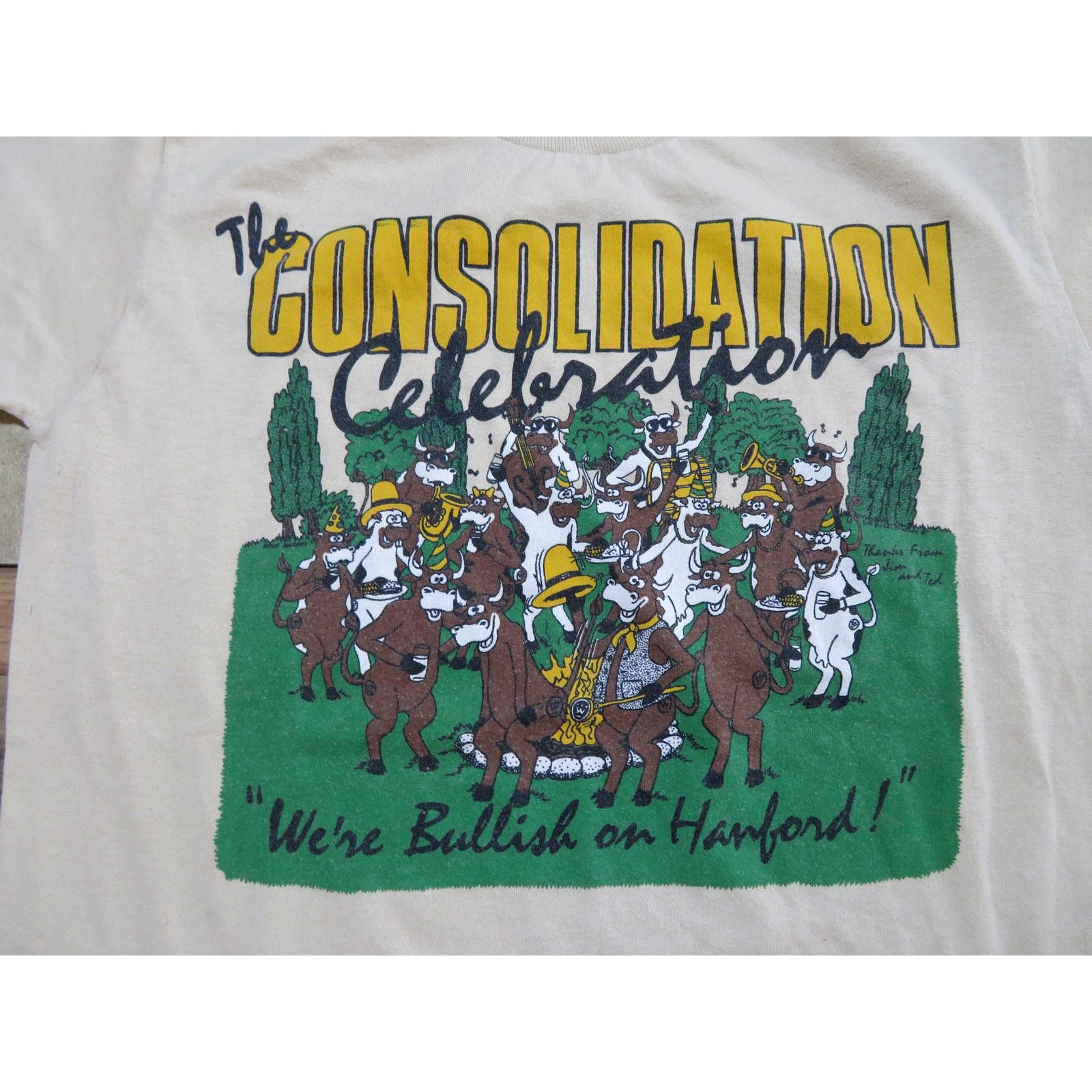 Soffe Consolidation Celebration Bullish on Hanford T-Shirt M 1990s Size US M / EU 48-50 / 2 - 2 Thumbnail