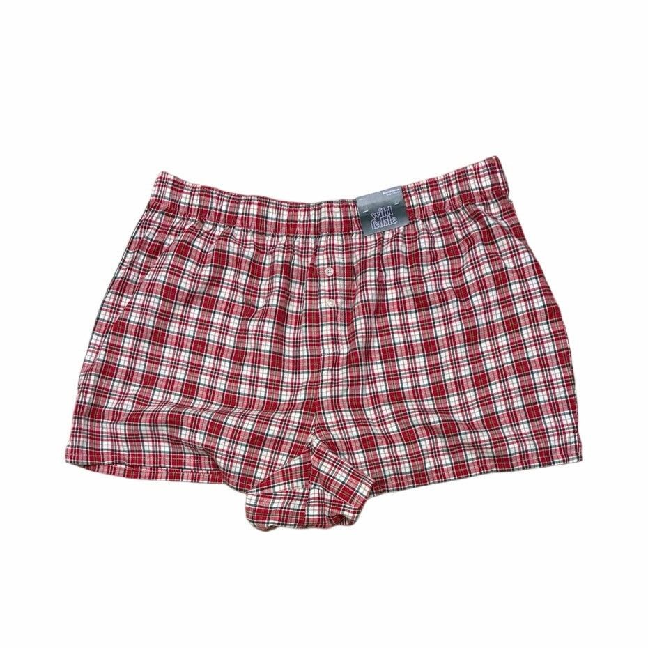 The Unbranded Brand Wild Fable Women's Boxer Pajama Shorts XXL - Red Plaid Size 34" / US 12 / IT 48 - 3 Thumbnail