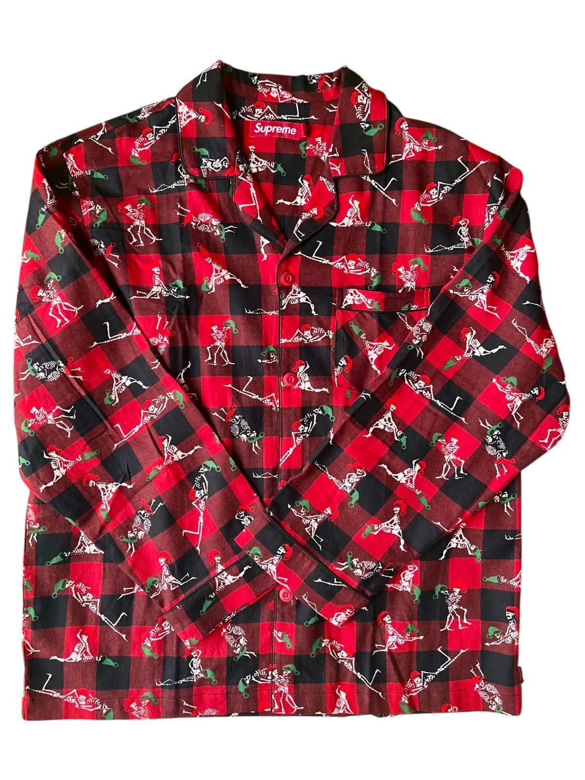 Supreme M - Supreme Holiday Pajama Set Red FW25 flannel shirt pant Size ONE SIZE - 2 Thumbnail