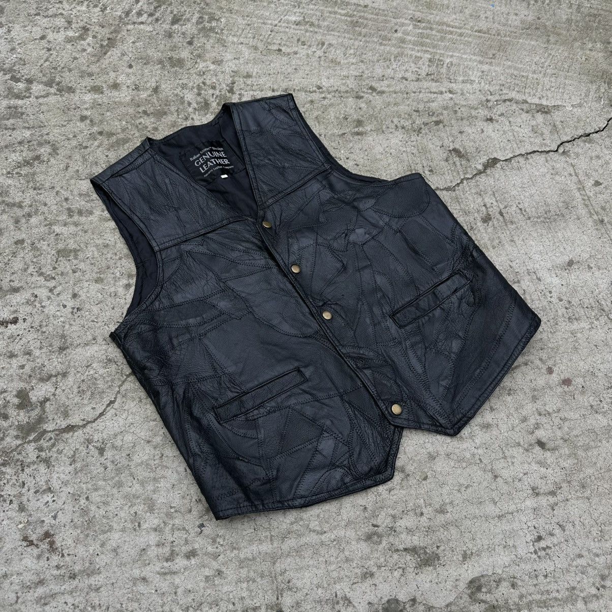 Genuine Leather Vintage Leather Vest Custom Genuine Leather Y2K 00s USA Size US L / EU 52-54 / 3 - 1 Thumbnail