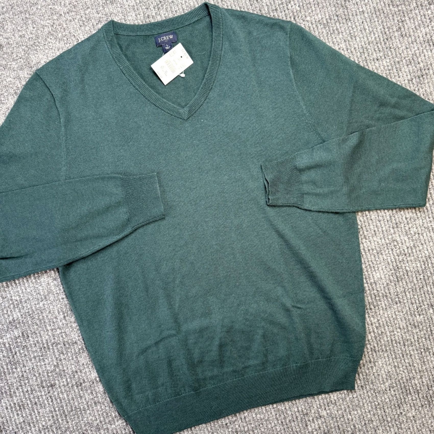 J.Crew J.CREW Sweater Mens Large Green V-Neck Merino Wool Blend Lightweight Pullover Knit Shirt Mens Home Office Casual Fall Winter 90s? Size US L / EU 52-54 / 3 - 2 Thumbnail