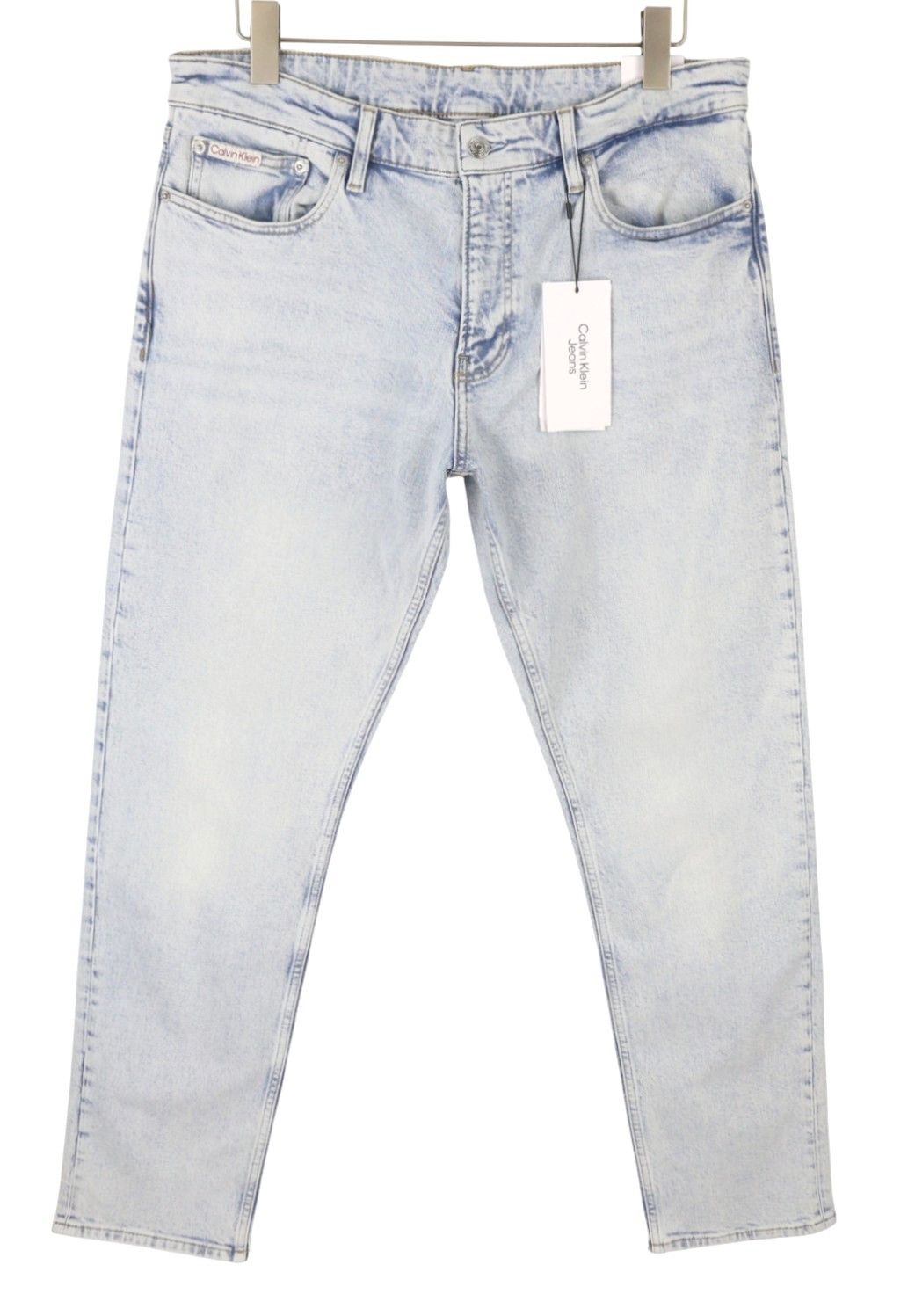 Calvin Klein SLIM STRAIGHT W34/L32 Blue Faded Zip Fly Jeans 87463 Size US 34 / EU 50 - 3 Thumbnail