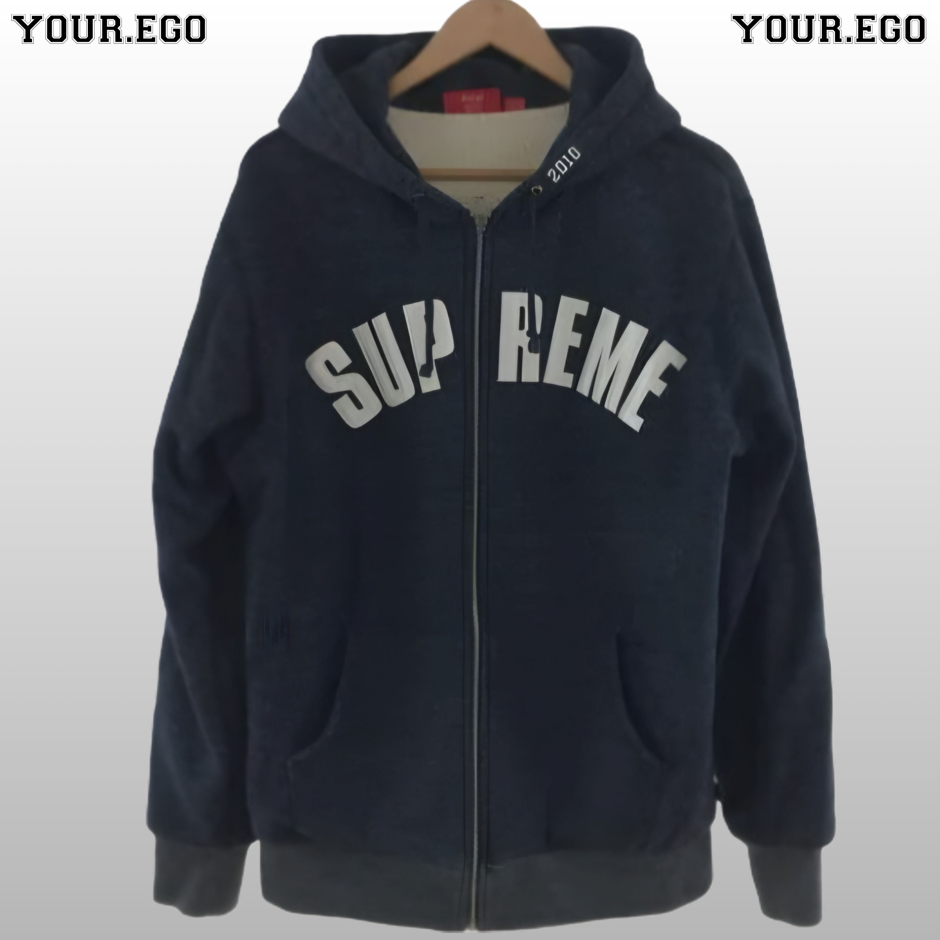 トップス Supreme 2009 Arc Logo Zip Up Hoodie Supreme Arc Logo Thermal Zip Up Sweatshirt Black Men's - FW17 - US