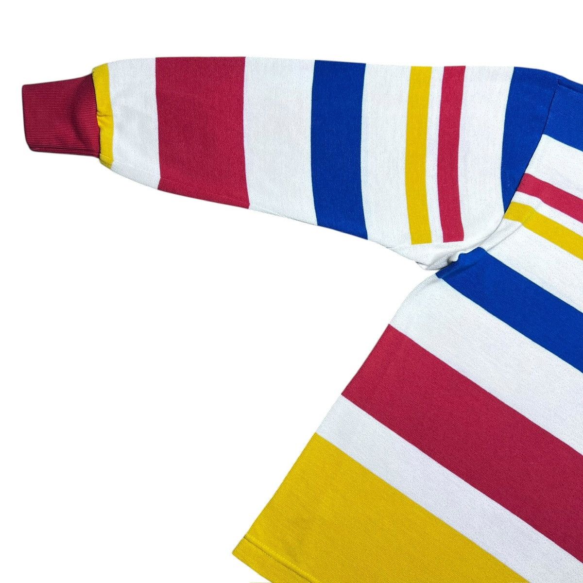 Adidas Vtg 1990s Adidas Striped Collar Polo Rugby Long Sleeve Shirt Size US L / EU 52-54 / 3 - 7 Thumbnail