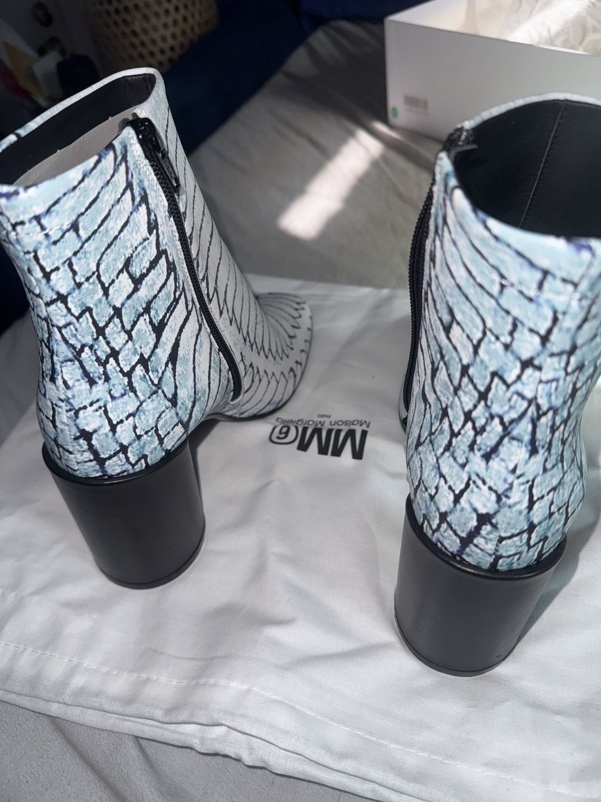 Maison Margiela MM6 Maison Margiela Printed Leather Ankle Boots EU 39 Size US 8.5 / IT 38.5 - 6 Thumbnail