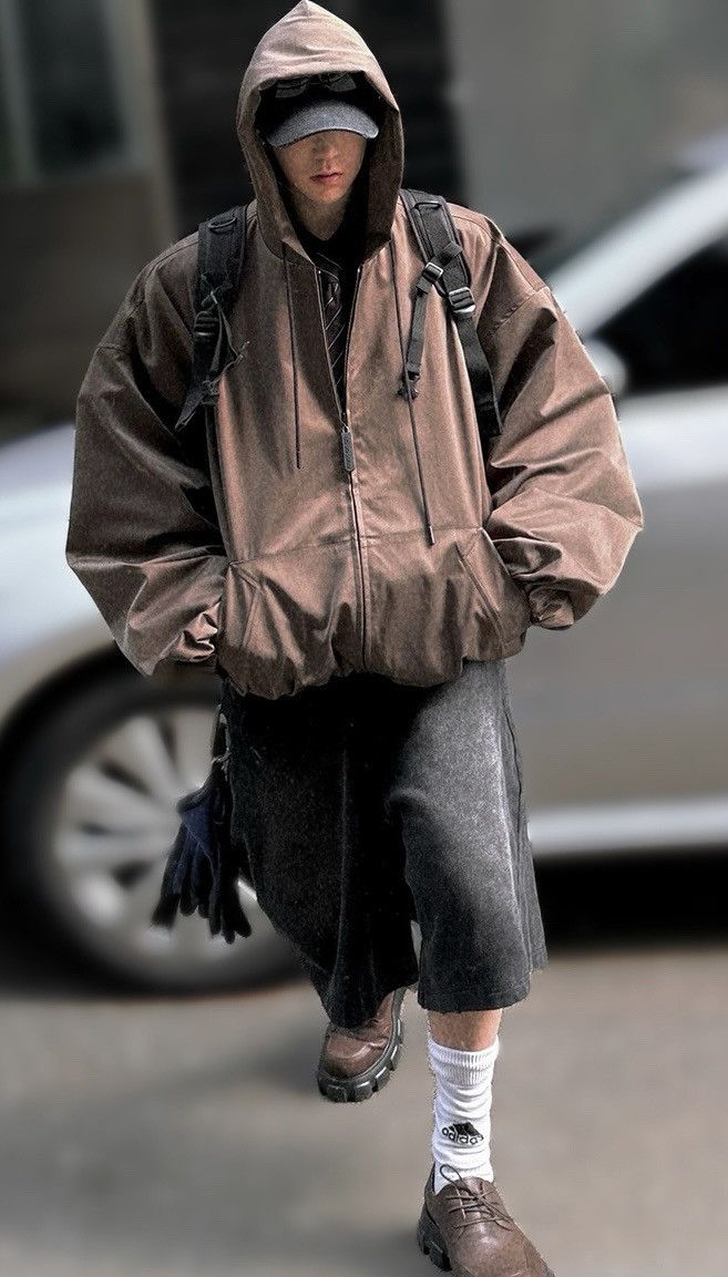 Japanese Brand × Vintage Avant garde retro oversized chunky hooded zip jacket Size US M / EU 48-50 / 2 - 3 Thumbnail