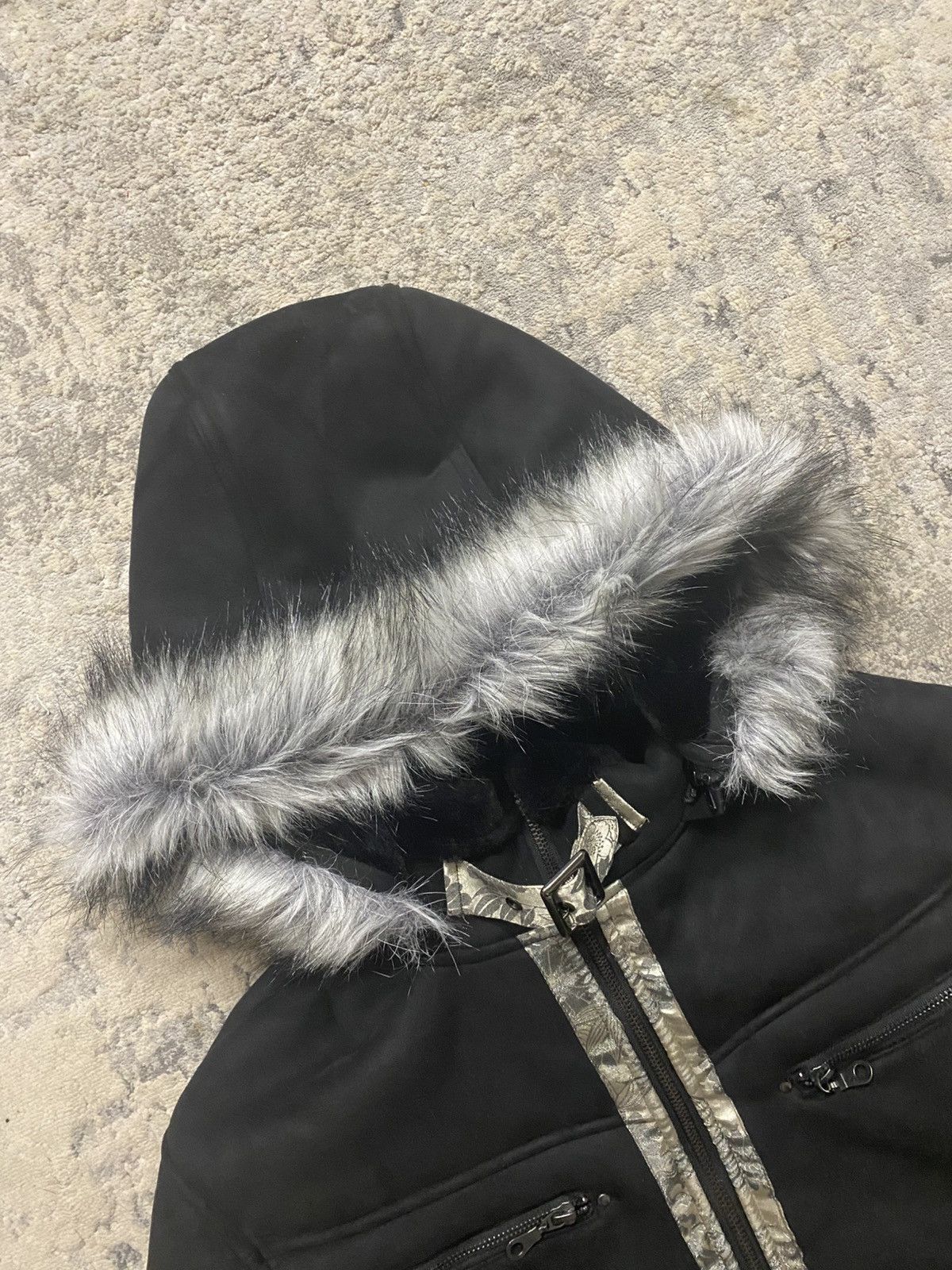 Japanese Brand Miyabi Musubi - Fur Hood Japanese Print Jacket Size US M / EU 48-50 / 2 - 2 Thumbnail