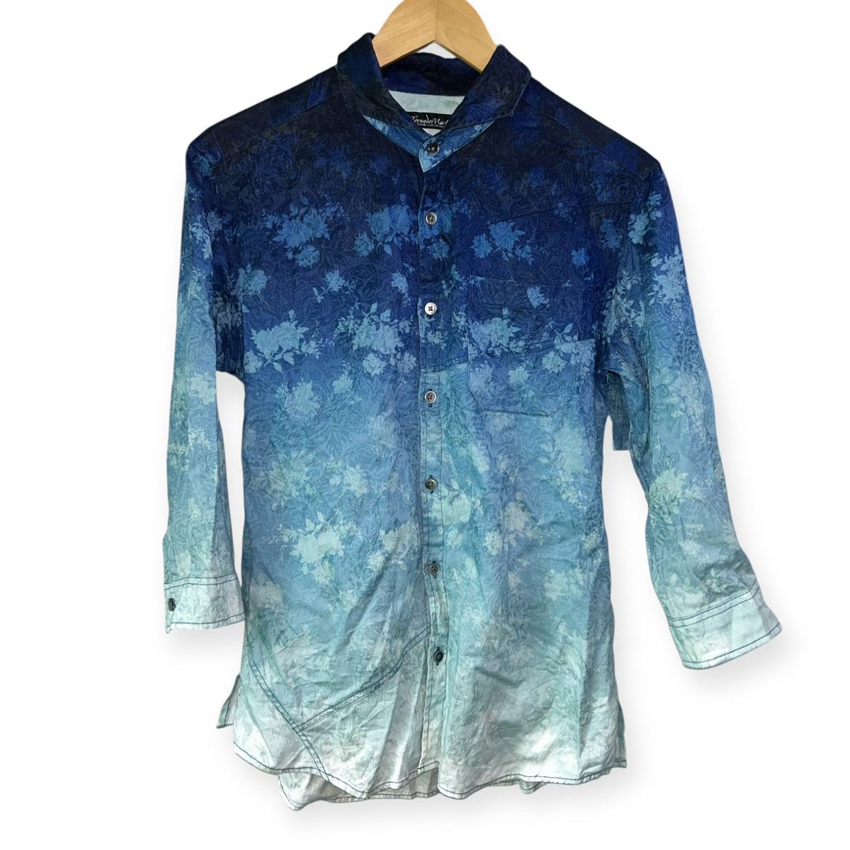 Tornado Mart Floral Cotton Two Tone Print Button Up Longsleeve Shirt Size M / US 6-8 / IT 42-44 - 1 Thumbnail