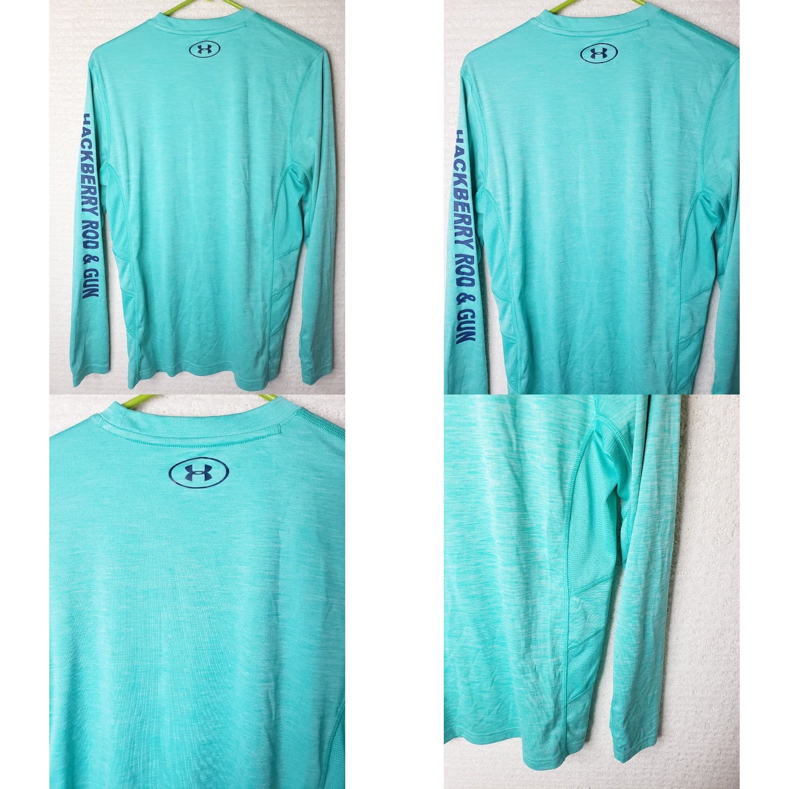 Under Armour Under Armour Sun Shirt Mens S Turquoise Heathered Long Sleeve Crew Neck HeatGear T-Shirt Logo01 Fishing Boating All Seasons Breathable Size US S / EU 44-46 / 1 - 8 Thumbnail