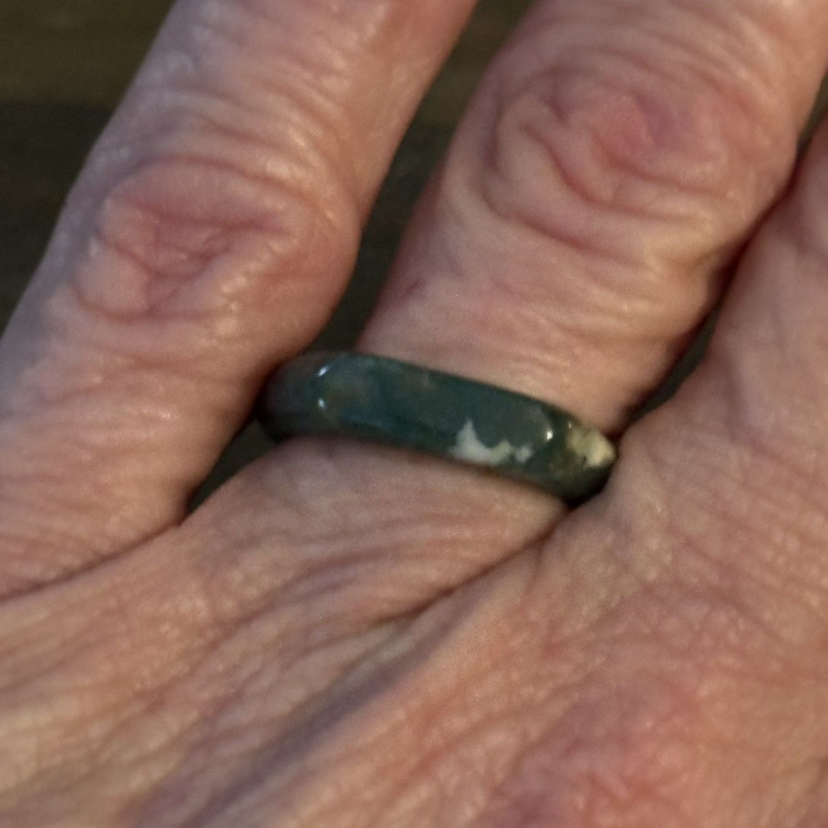 Vintage Vintage green Jade band ring Size ONE SIZE - 5 Thumbnail
