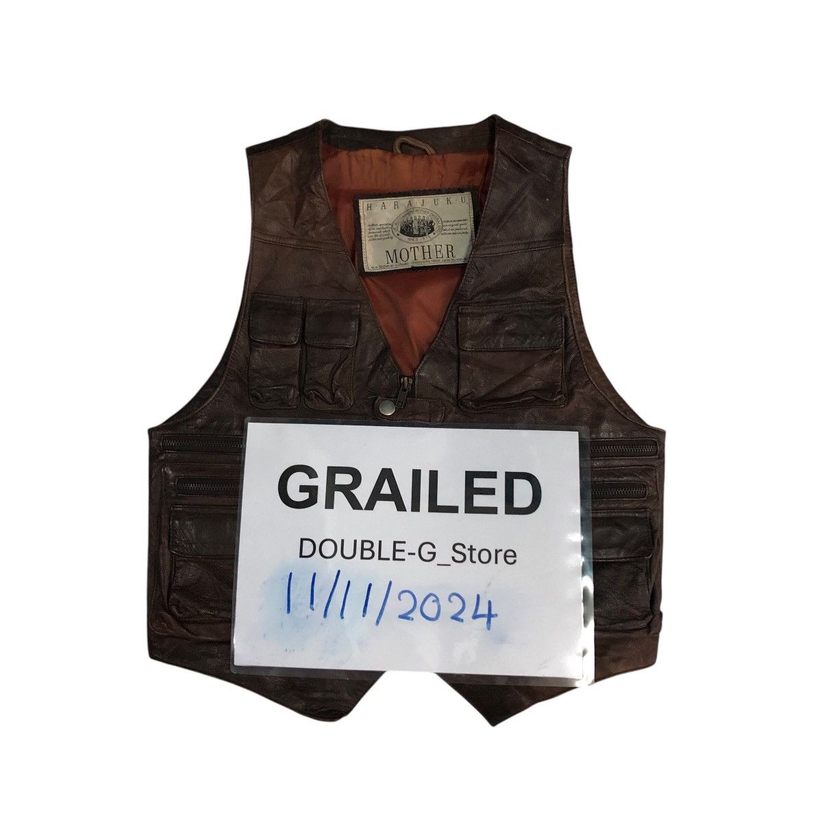 Japanese Brand × Vintage 📌Vintage Leather Vest Utility Harajaku Mother Size US M / EU 48-50 / 2 - 1 Thumbnail