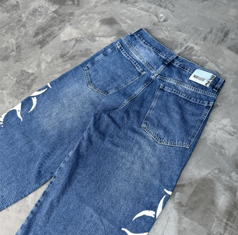 Japanese Brand Oversized Print Baggy Jeans Size US 32 / EU 48 - 4 Thumbnail