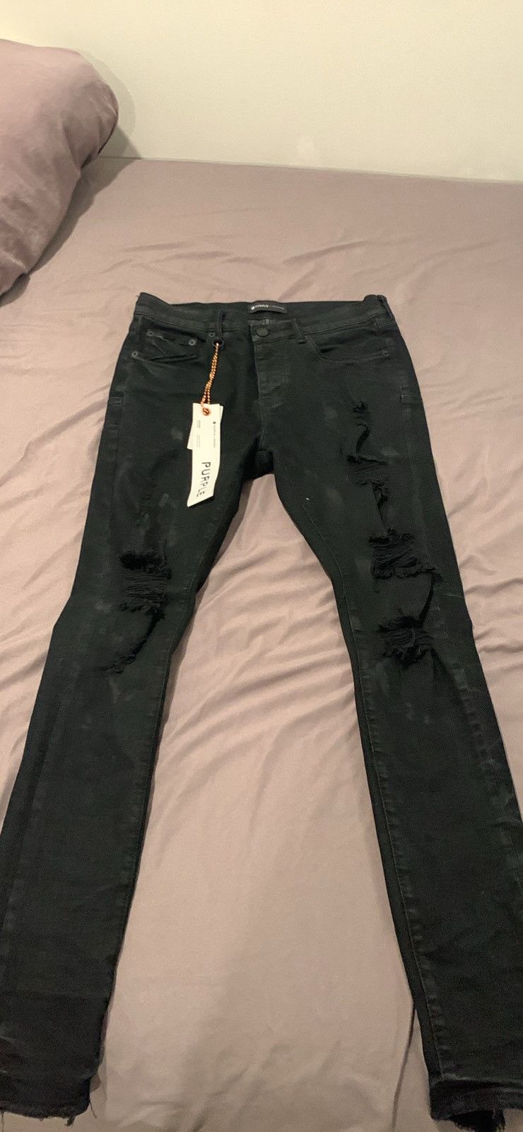 Purple Brand Purple Jeans Black Oil spill Size US 31 - 1 Thumbnail