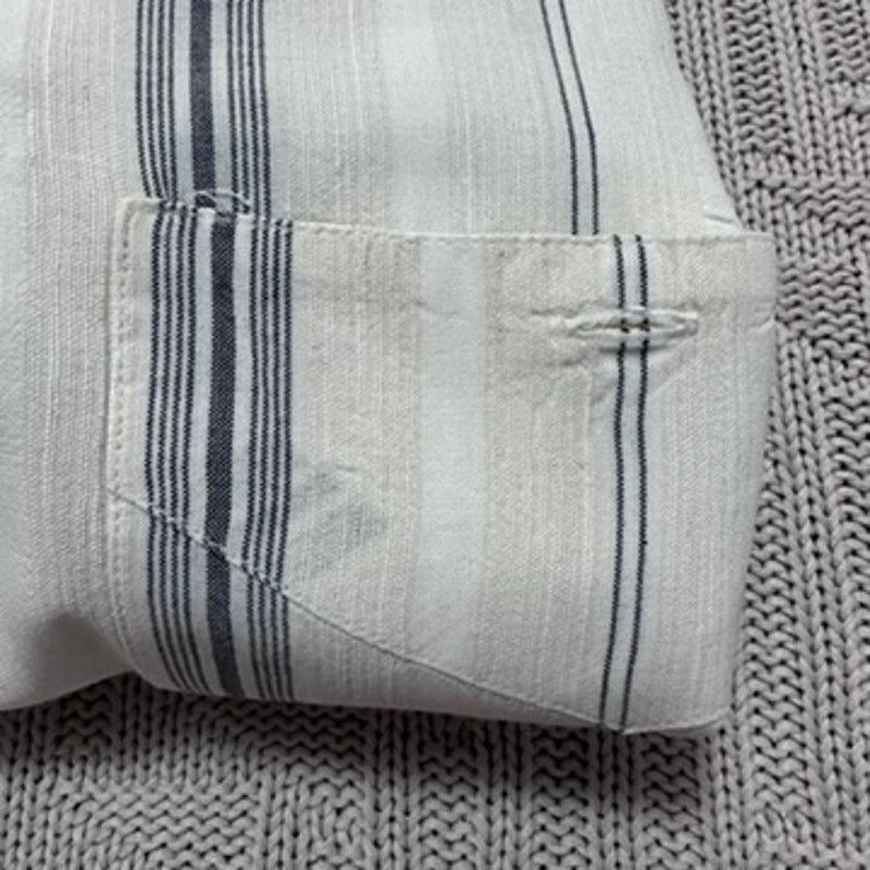 Other Daniel Sawyer Sport cream striped linen button down size M Size US M / EU 48-50 / 2 - 4 Thumbnail