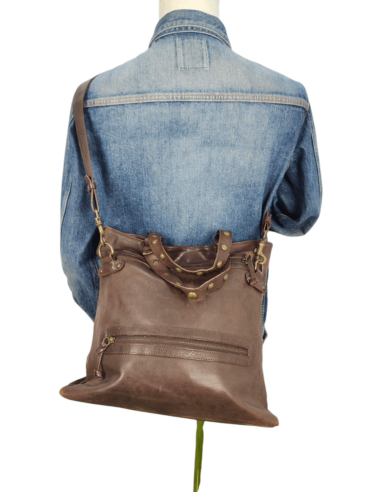 Leather Vintage Via Repubblica Italy Patina Full Leather 2 Way Bag Size ONE SIZE - 1 Thumbnail
