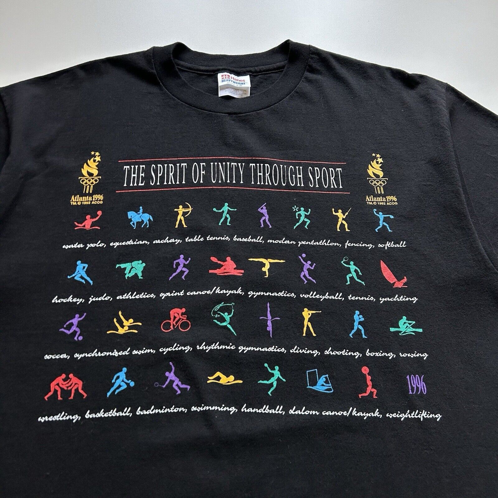 USA Olympics Vintage 90s 1996 Atlanta Olympic Games USA T Shirt XL Black Size US XL / EU 56 / 4 - 2 Thumbnail