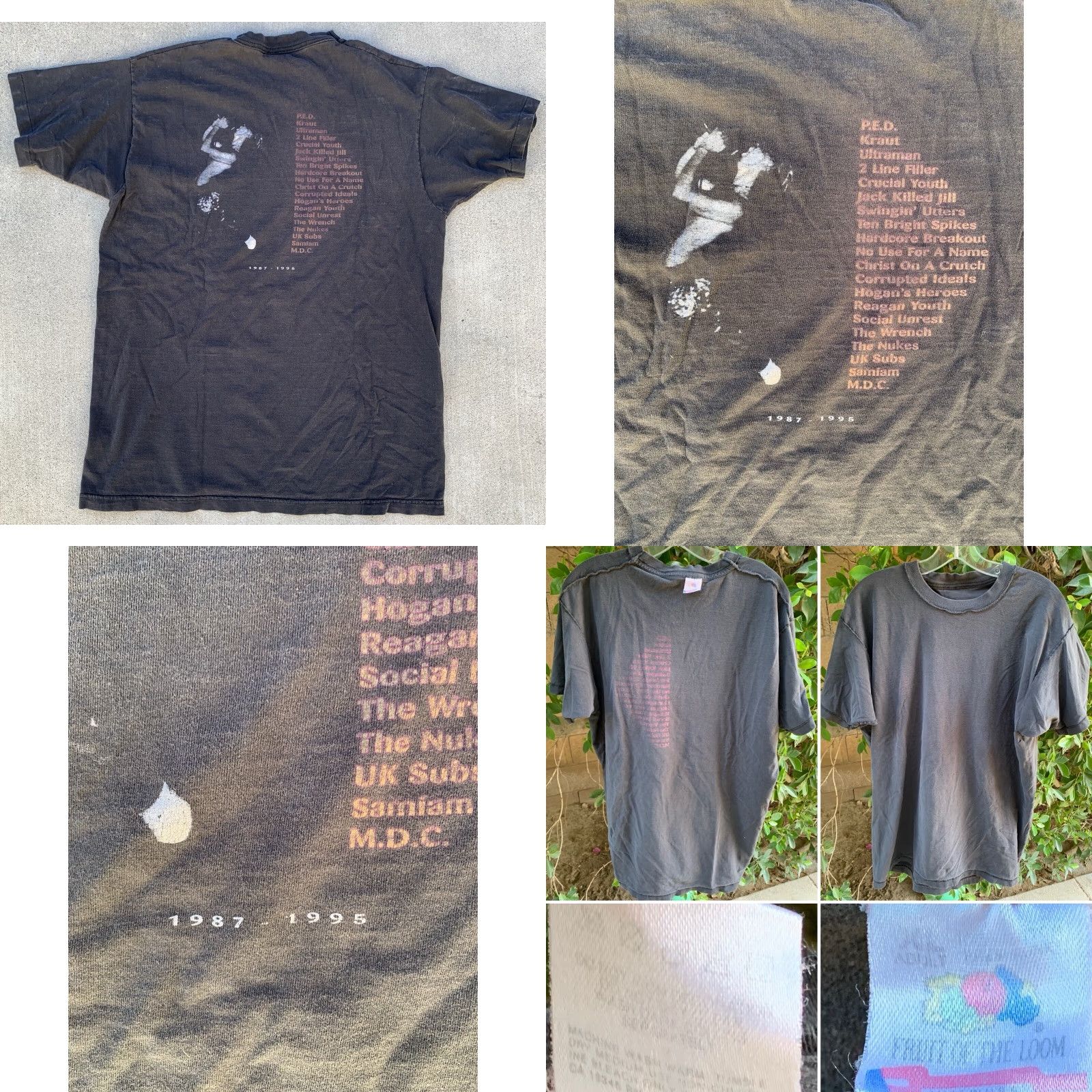 Fruit Of The Loom VINTAGE New Red Archives 1990s Band T Shirt XL Black Cotton Short Sleeve Unisex Adults Fatigue/Distressed Hole-Peaked Graphic Tee Size US XL / EU 56 / 4 - 10 Thumbnail