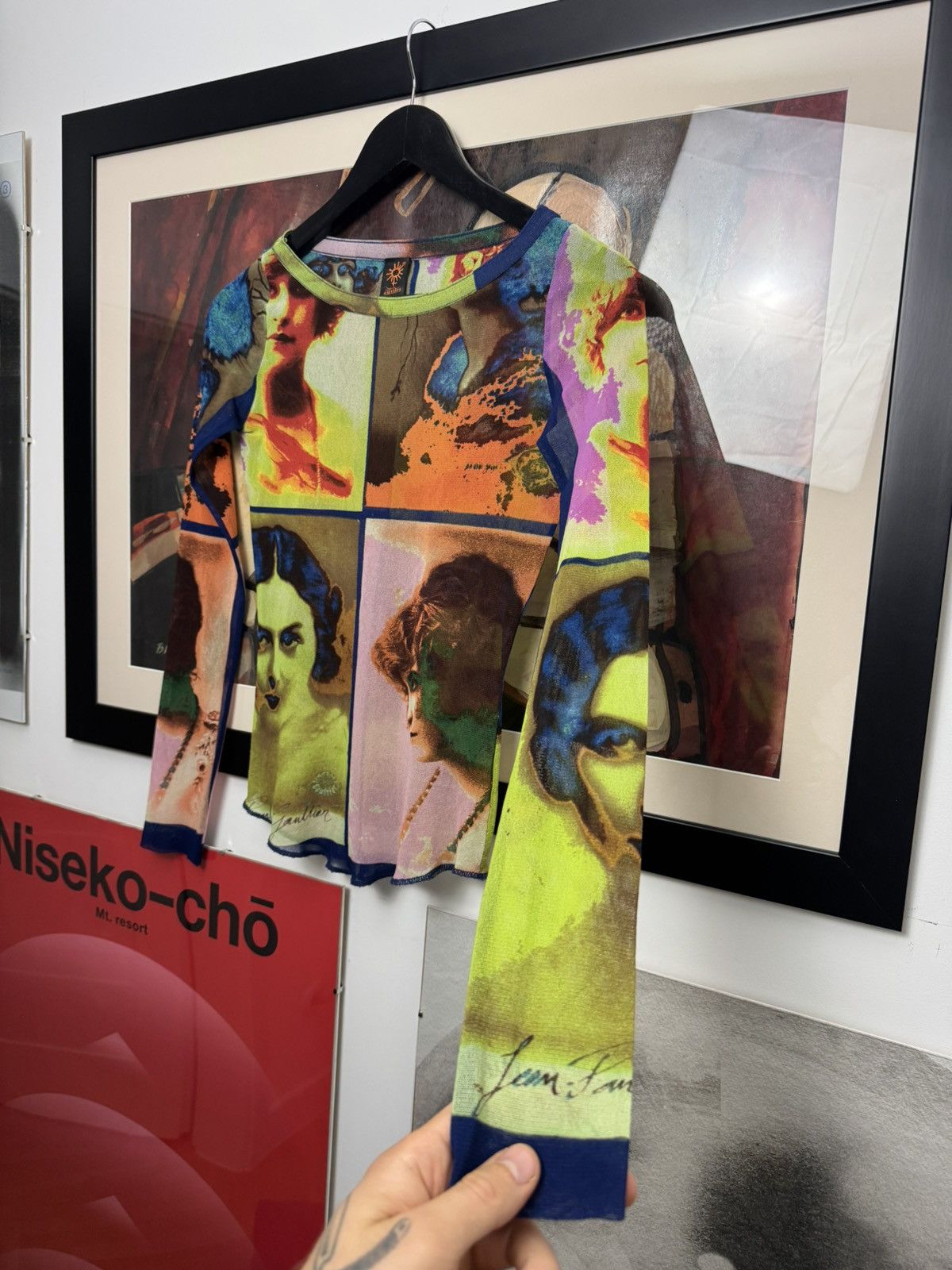 Jean Paul Gaultier Jean Paul Gaultier Soleil SS02 Portrait Face Art Mesh Top Size M / US 6-8 / IT 42-44 - 3 Thumbnail