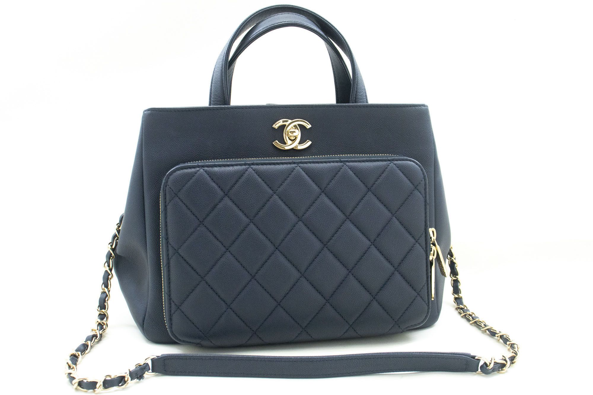Chanel Business Affinity Navy Leather Shoulder Bag (Pre-Owned) Size ONE SIZE - 1 Thumbnail