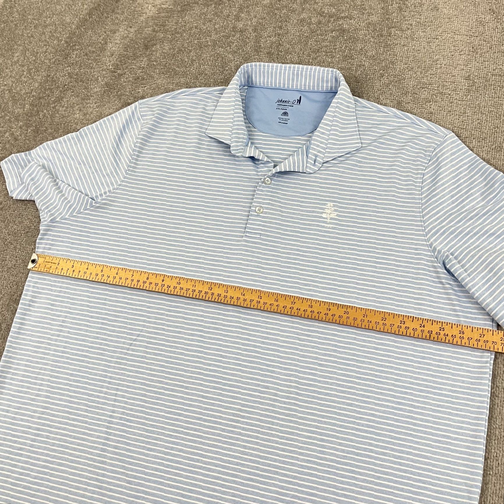 johnnie-O Johnnie-O Polo Shirt Mens 2XL Blue Striped Weston Golf Club Performance S/S Size US XXL / EU 58 / 5 - 5 Thumbnail