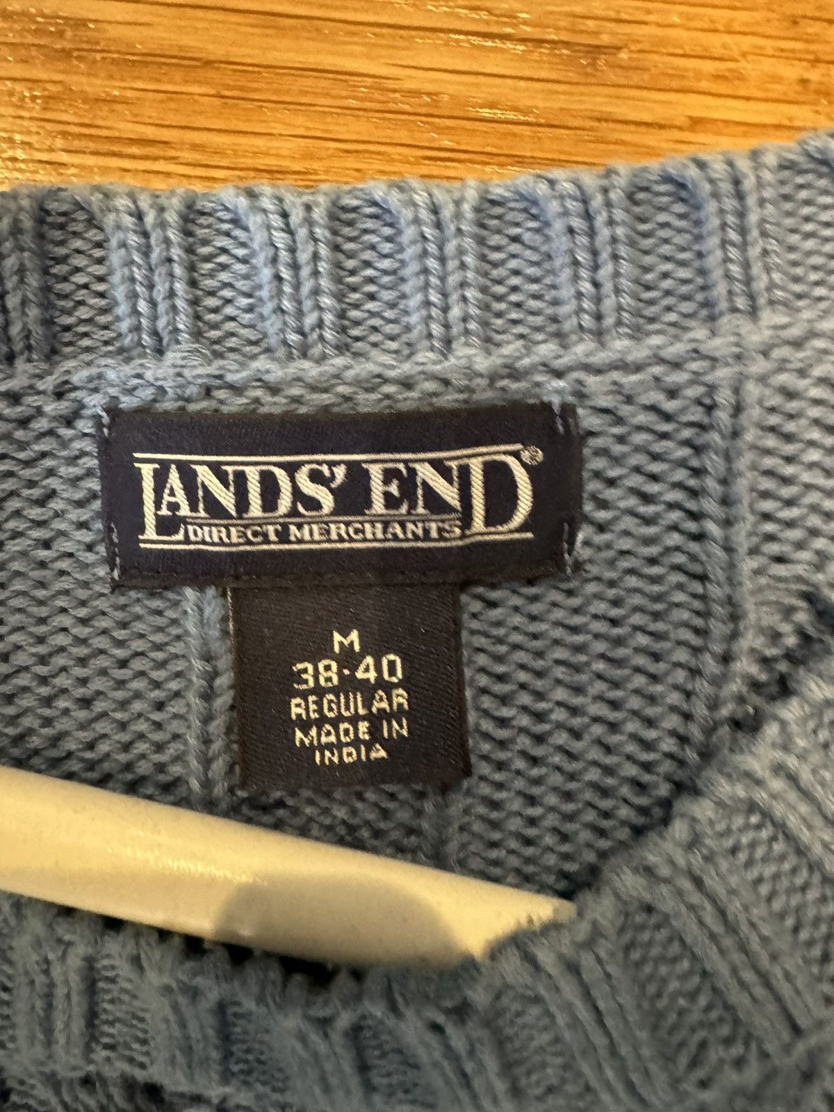 Lands' End × Vintage Lands end blue cable knit sweater Size US M / EU 48-50 / 2 - 3 Thumbnail