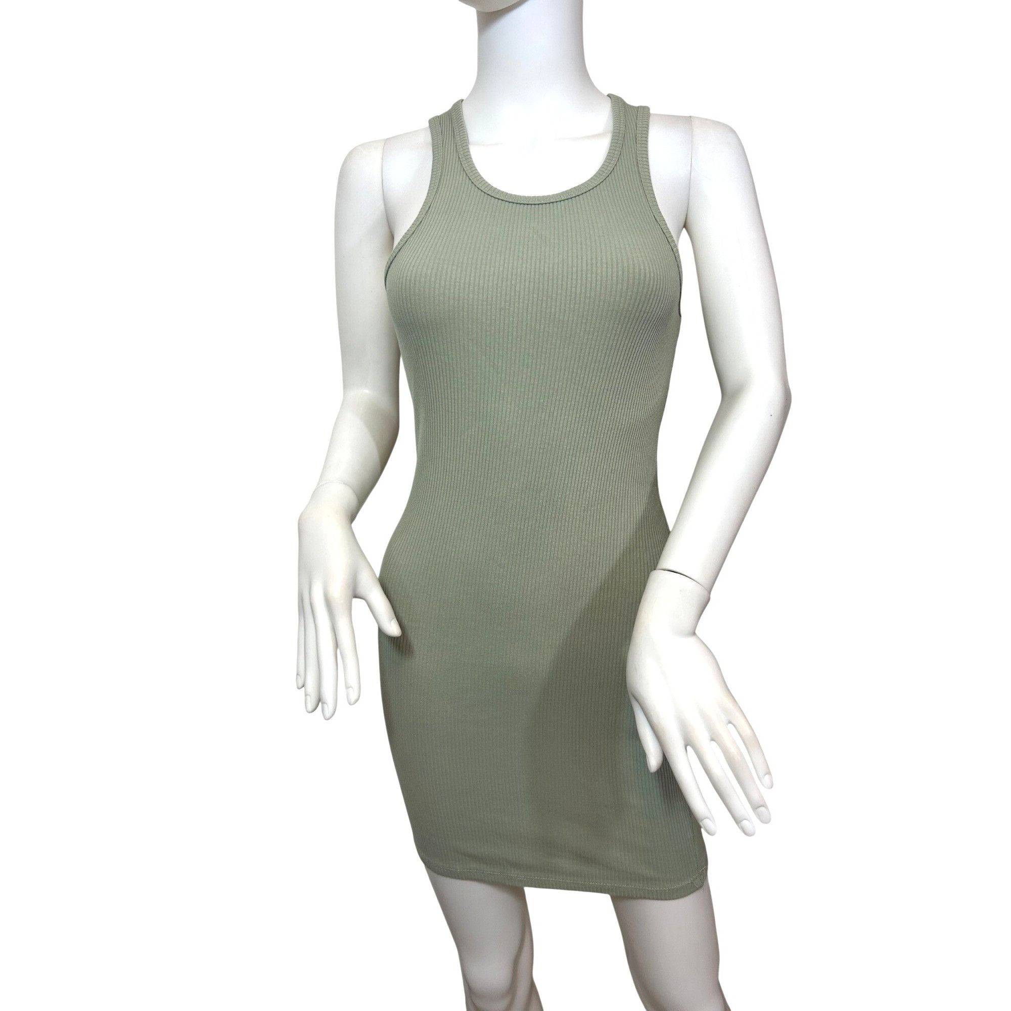 Cotton On Cotton On Racerback Dress S Sage Green Bodycon Ribbed Mini S Size S / US 4 / IT 40 - 1 Thumbnail