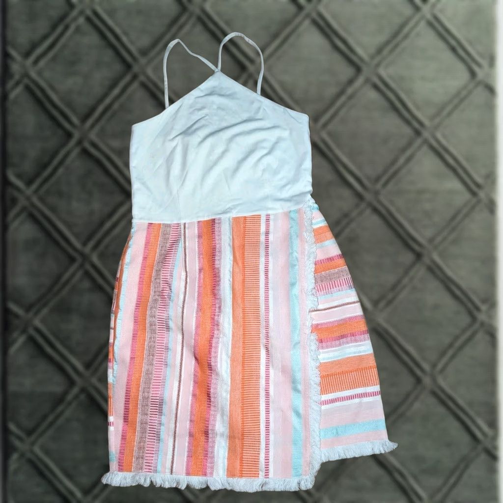 Anthropologie Hutch Dress Women's Size 10 Shift Multicolor Geometric Straps Bow Zipper City Colorful Fun Artsy Size L / US 10 / IT 46 - 1 Thumbnail