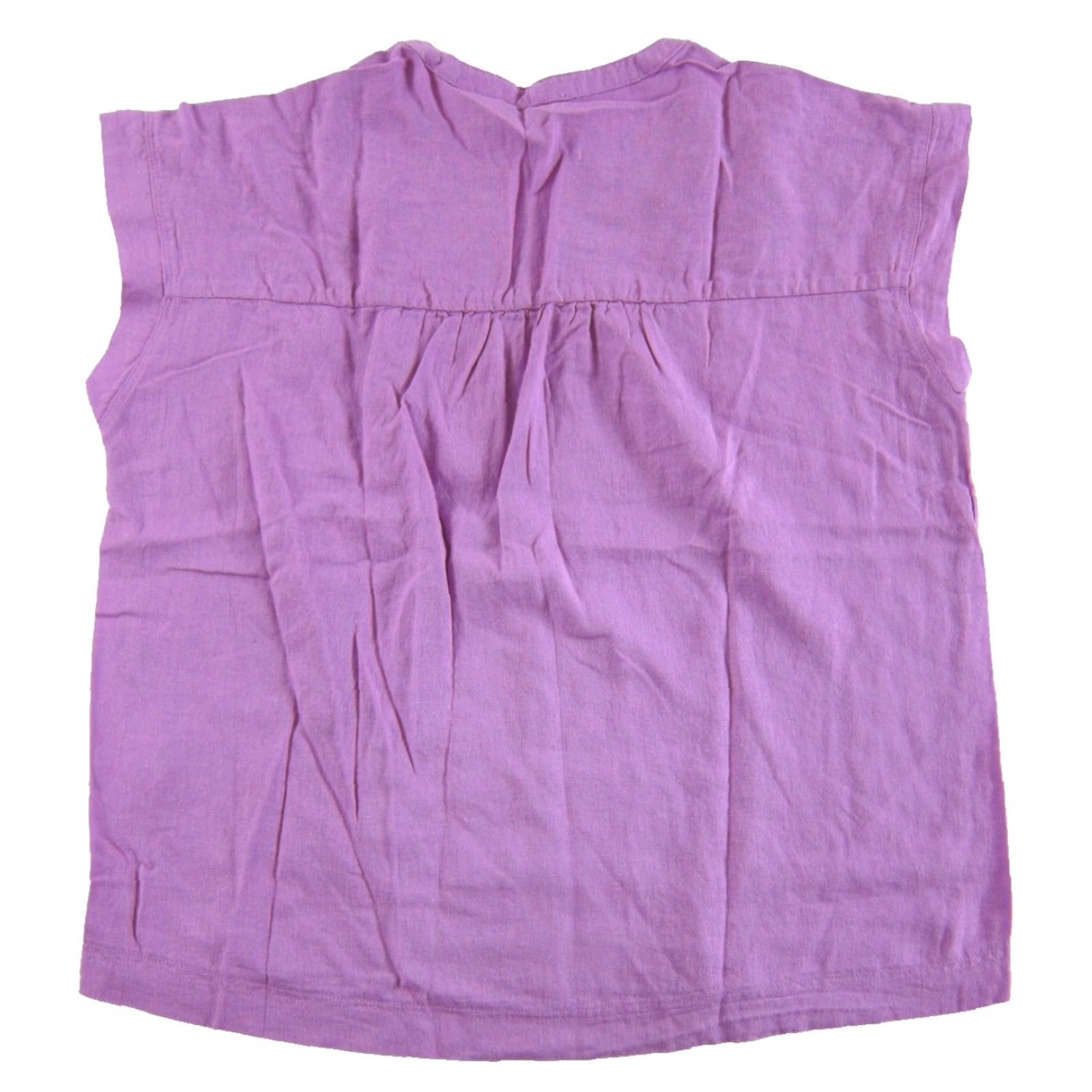 Splendid Splendid Blouse Women Medium Purple Cap Sleeve V-Neck Boxy Linen Cotton Blouse Size M / US 6-8 / IT 42-44 - 4 Thumbnail