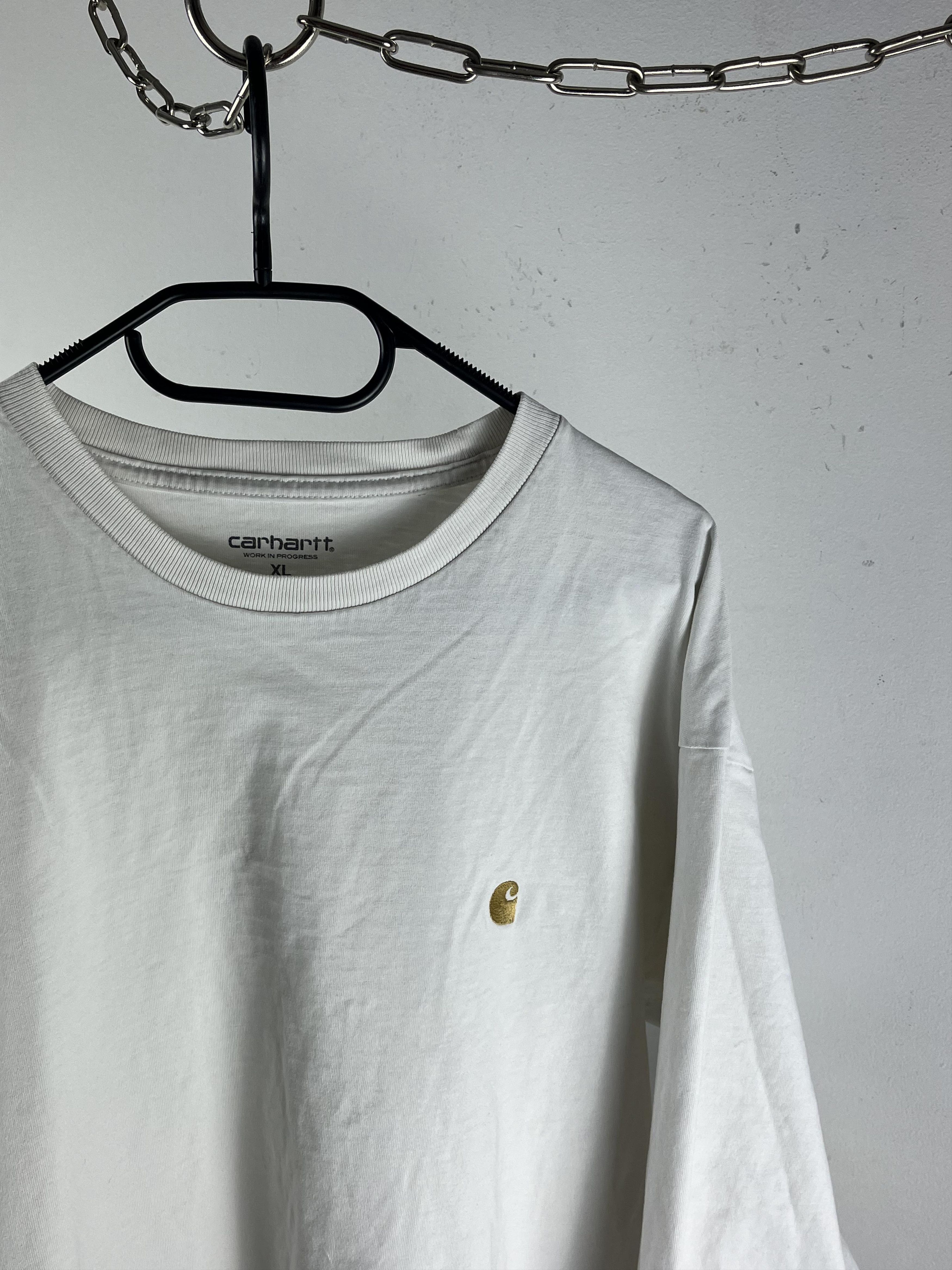 Carhartt × Vintage !Rare Carhartt Basic White Longsleeve Size US XL / EU 56 / 4 - 2 Thumbnail
