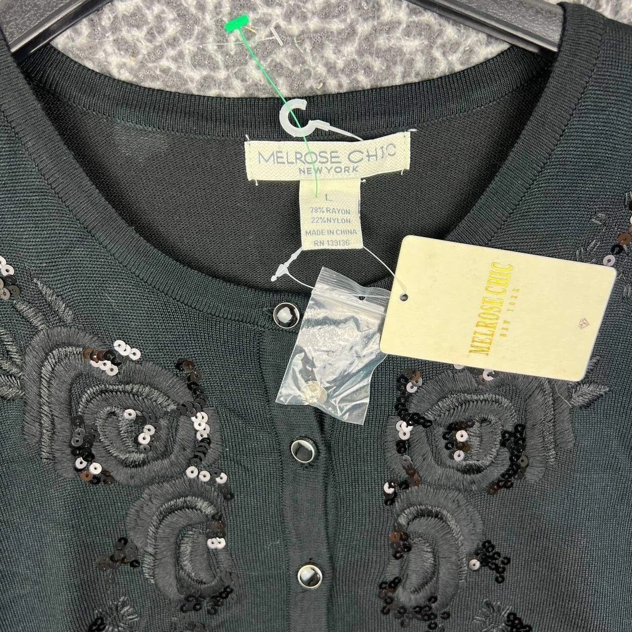 Other Melrose Chic New York Cardigan Sweater Sequin Embroidered L Size L / US 10 / IT 46 - 3 Thumbnail