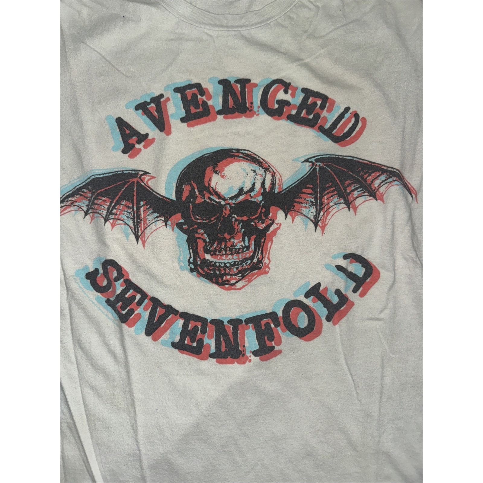 Band Tees × Vintage Avenged Sevenfold Band T-Shirt Medium White Skull Metal Rock Size US M / EU 48-50 / 2 - 2 Thumbnail